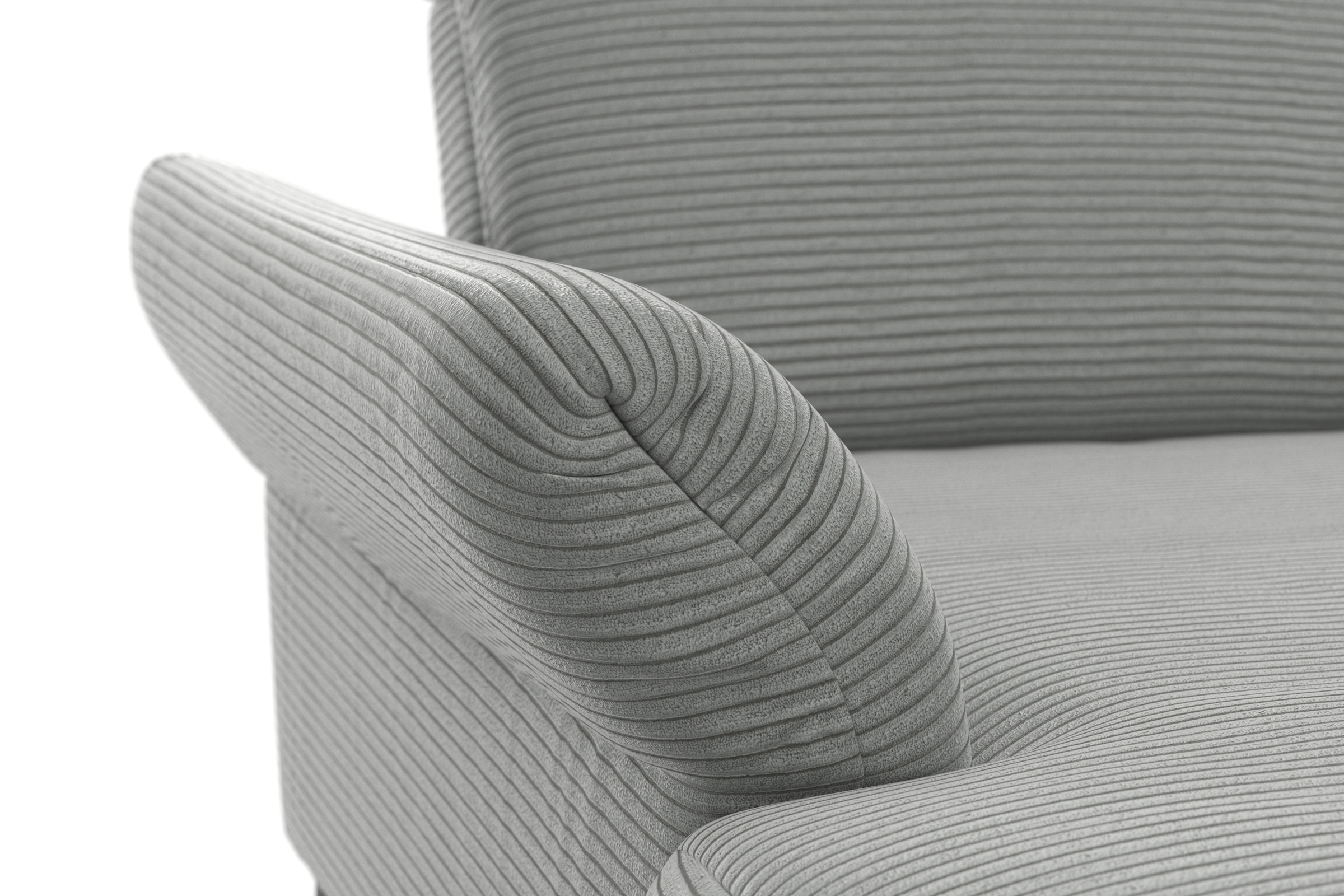 INOSIGN Wohnlandschaft »Coco U-Form«, Sitztiefen-, Arm- und Kopfteilverstellung, Cord-Bezug, Fußhöhe 15 cm