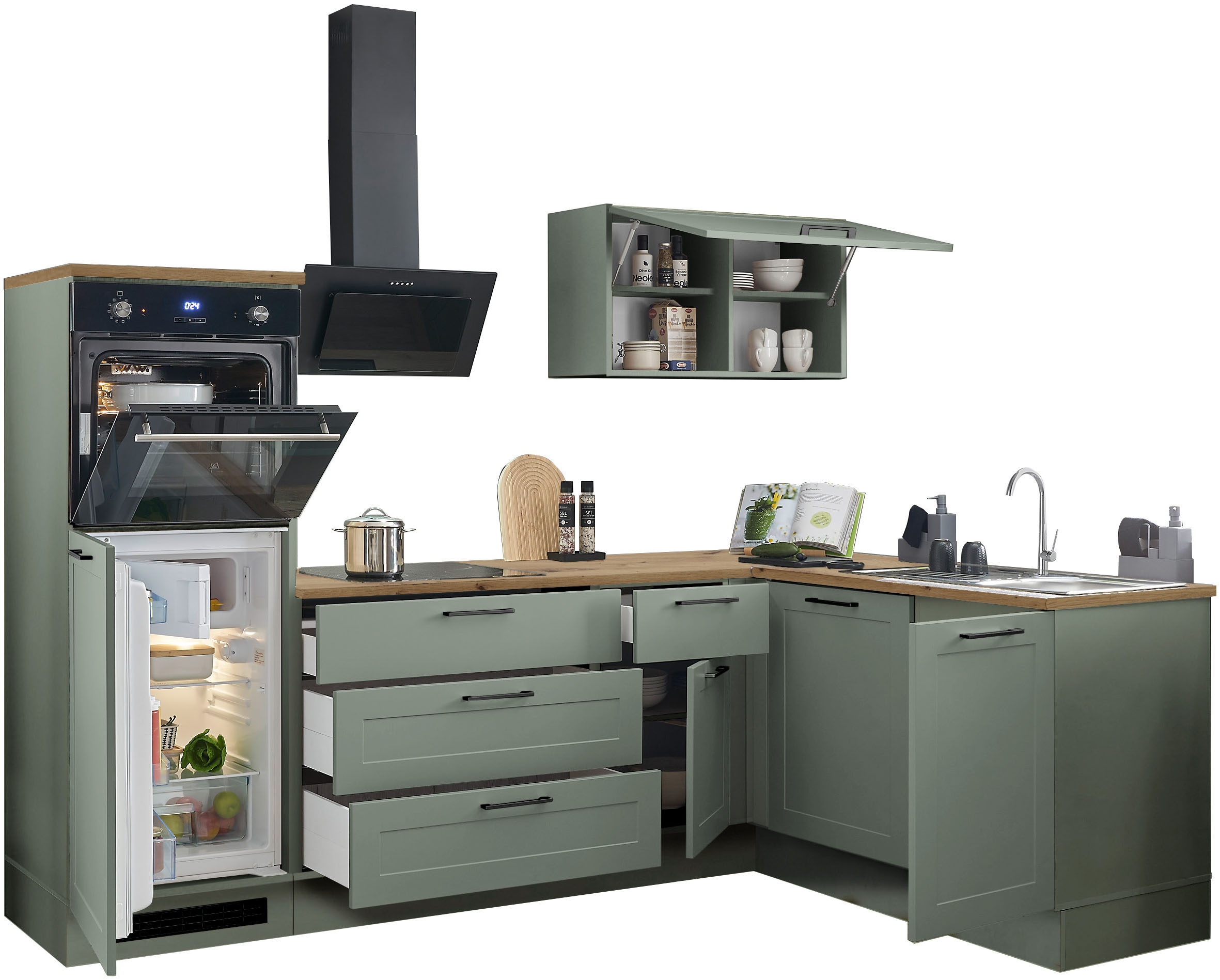 BASIC by Balculina Winkelküche »Marsi« Stellmaße 260x175 cm, wahlweise E-Geräten, mit Soft-Close-Funktion