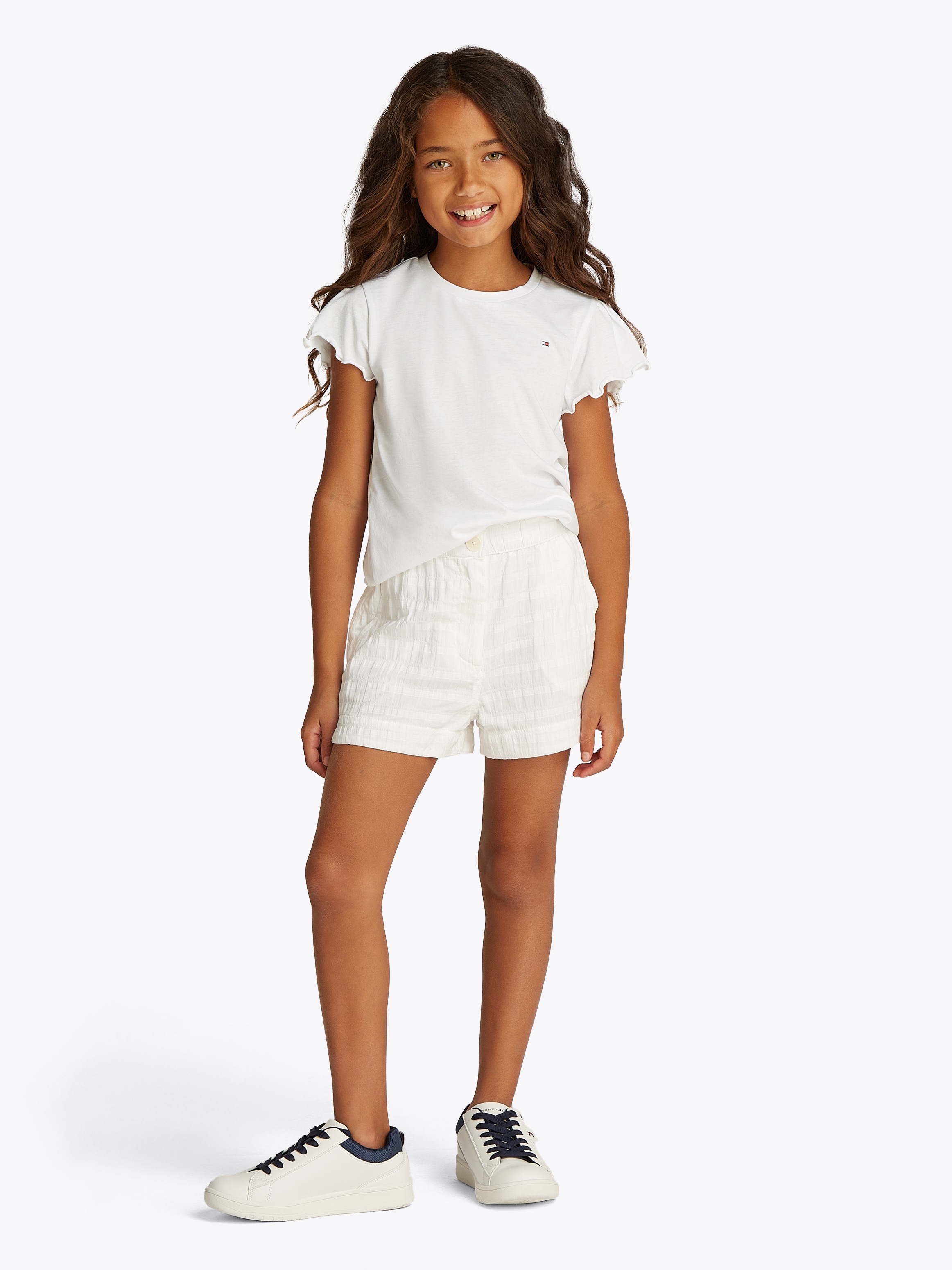 Tommy Hilfiger T-Shirt »ESSENTIAL RUFFLE SLEEVE TOP«, mit gewelltem Ärmelabschluss