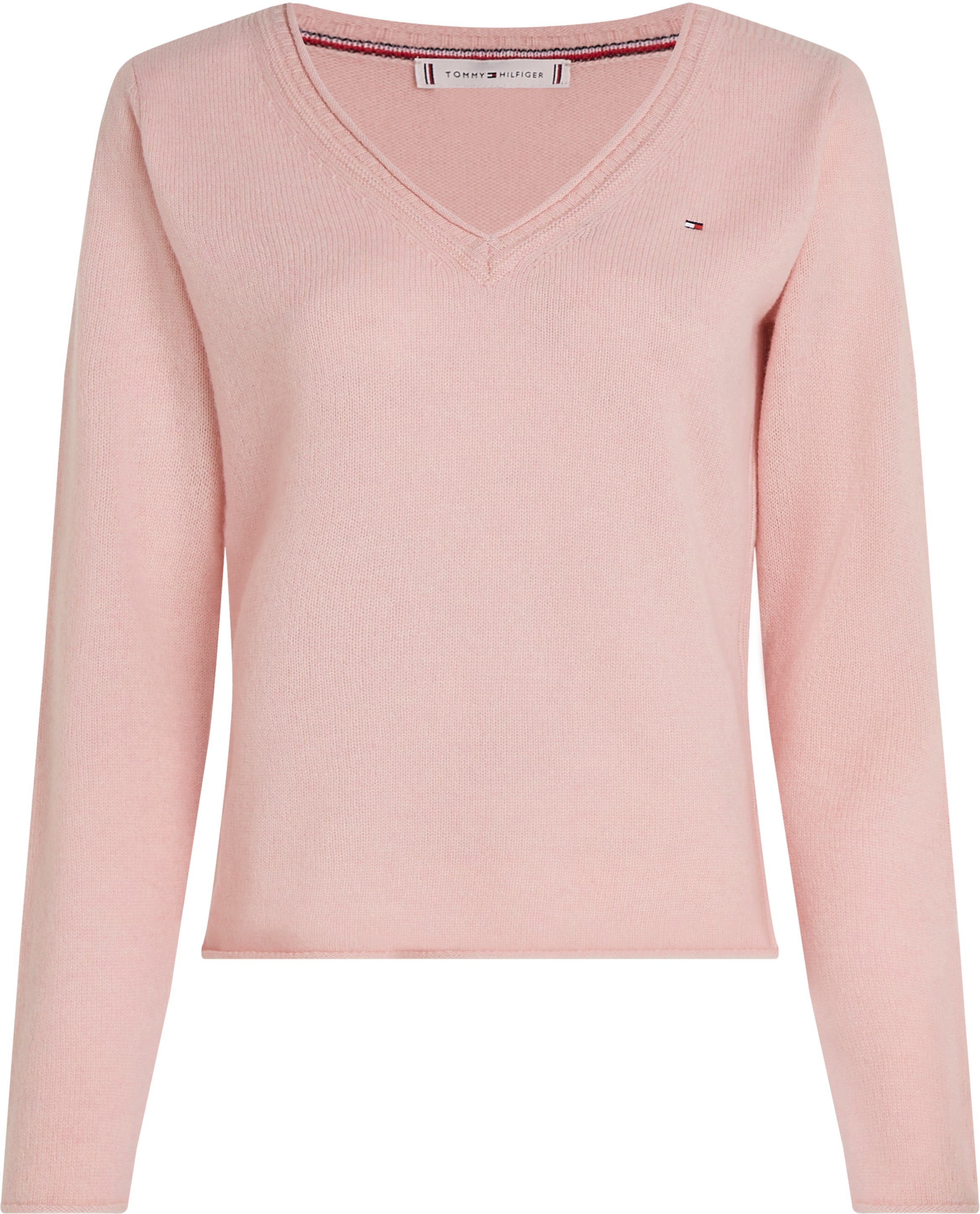 Tommy Hilfiger Strickpullover »SOFT WOOL V-NK SWEATER«, mit V-Ausschnitt aus 100% Wolle