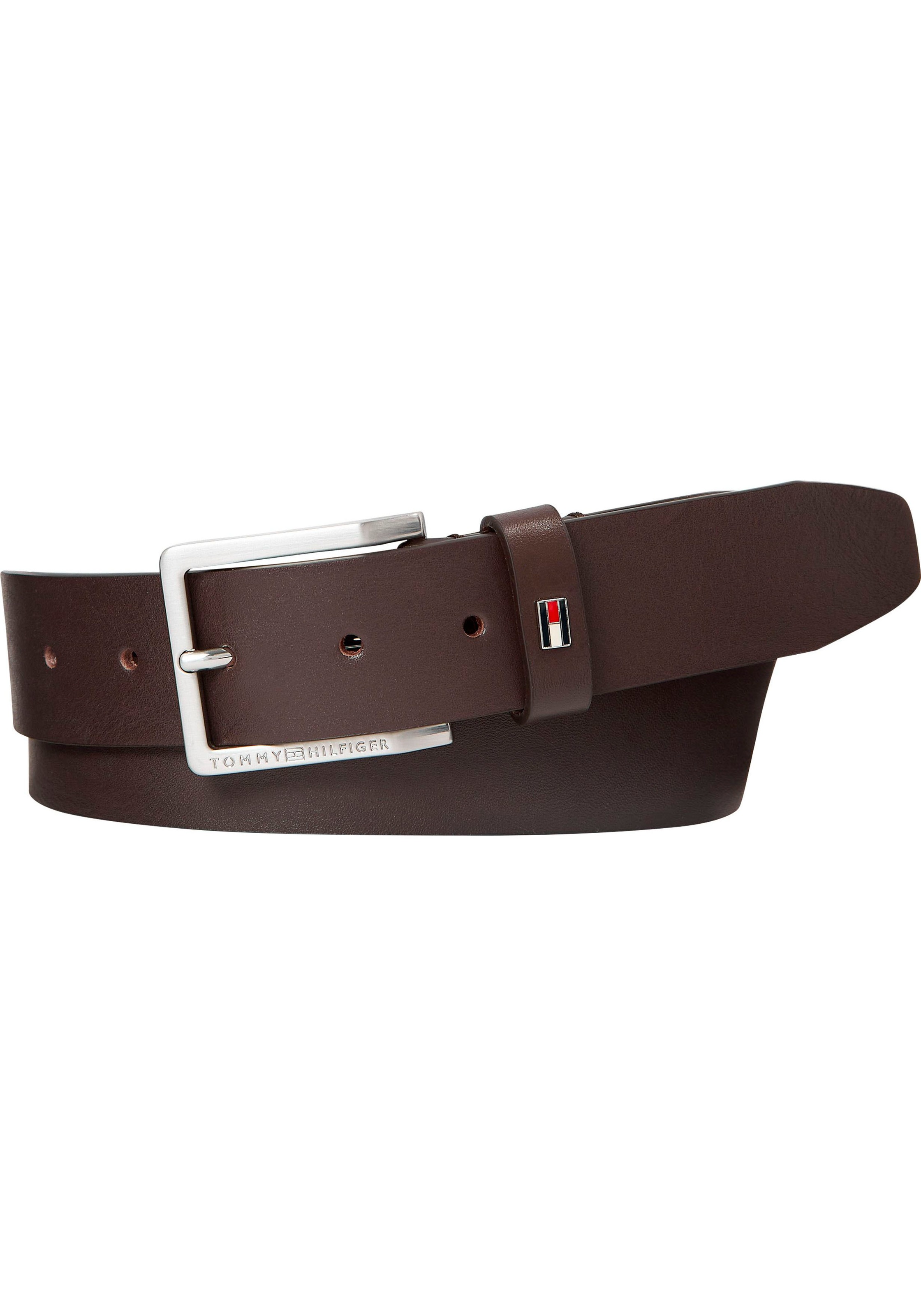 Tommy Hilfiger Ledergürtel »OLIVER 3.5 EXT«, mit Metall-Label am Verschluss