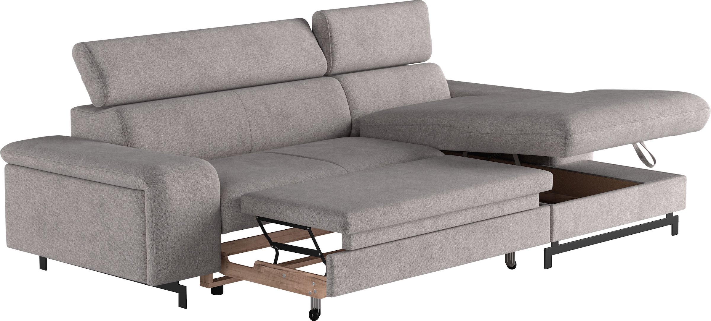 COTTA Ecksofa »Emma L-Form«, mit Kopfteilverstellung, wahlweise mit Bettfunktion & Bettkasten