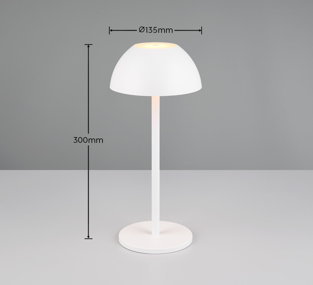 my home LED Außen-Tischleuchte »Abbey Tischleuchte (Stück)«, 1 flammig, Leuchtmittel LED-Board | LED fest integriert, Outdoor Akku Tischlampe Pilzdesign, USB-C, 4-fach Touch Dimmer, IP54