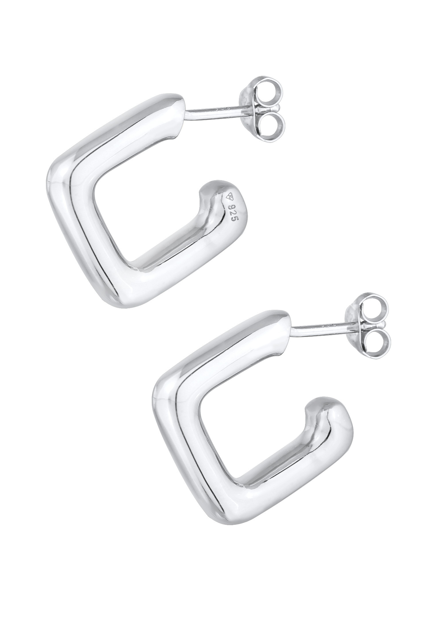 Elli Premium Paar Creolen »Ohrringe Creolen Stecker Viereck Quadrat 925 Silber«