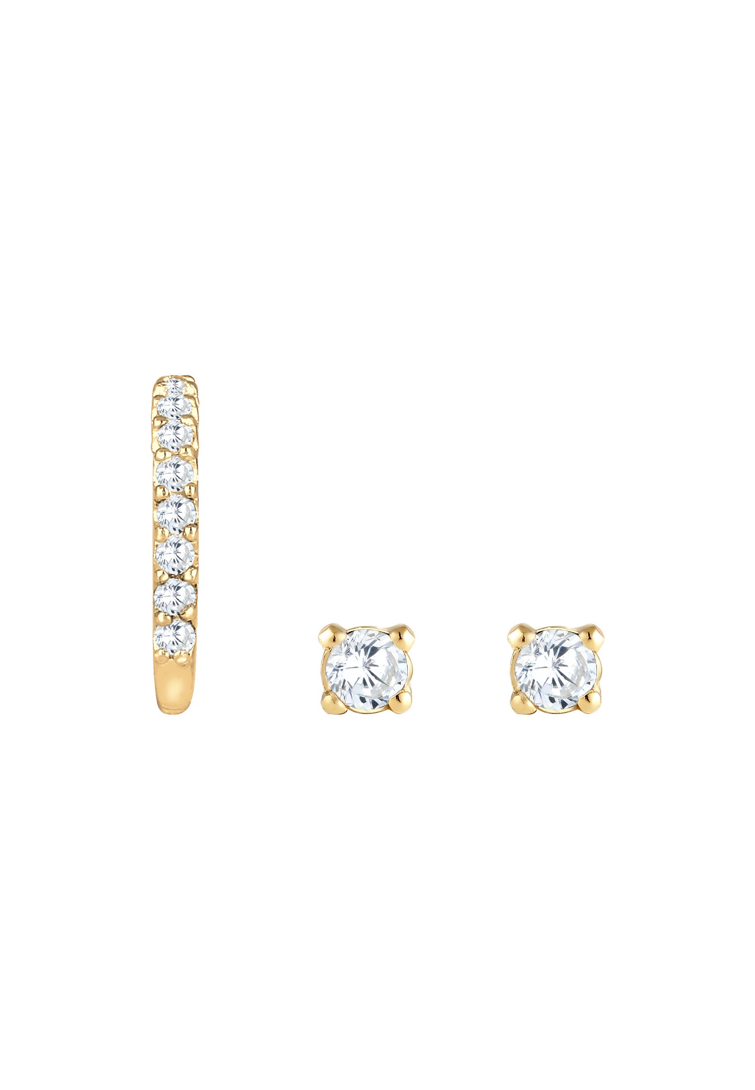 Elli Ohrstecker-Set »Ohrringe Ohrstecker Earcuff Zirkonia Set 925 Sterling Silber«