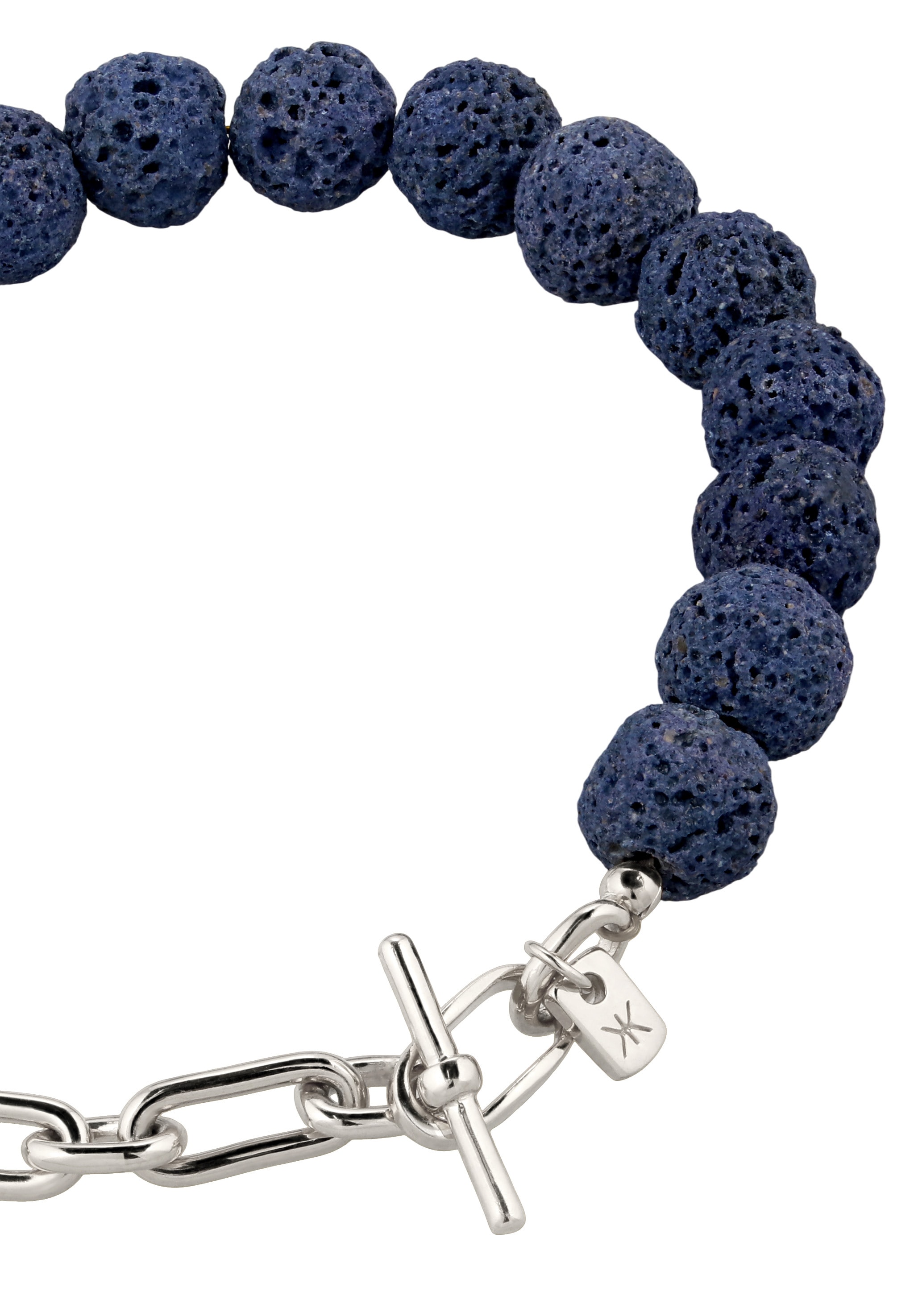 Kuzzoi Armkette »Armband Lava Beads Blue 925 Sterling Silber«