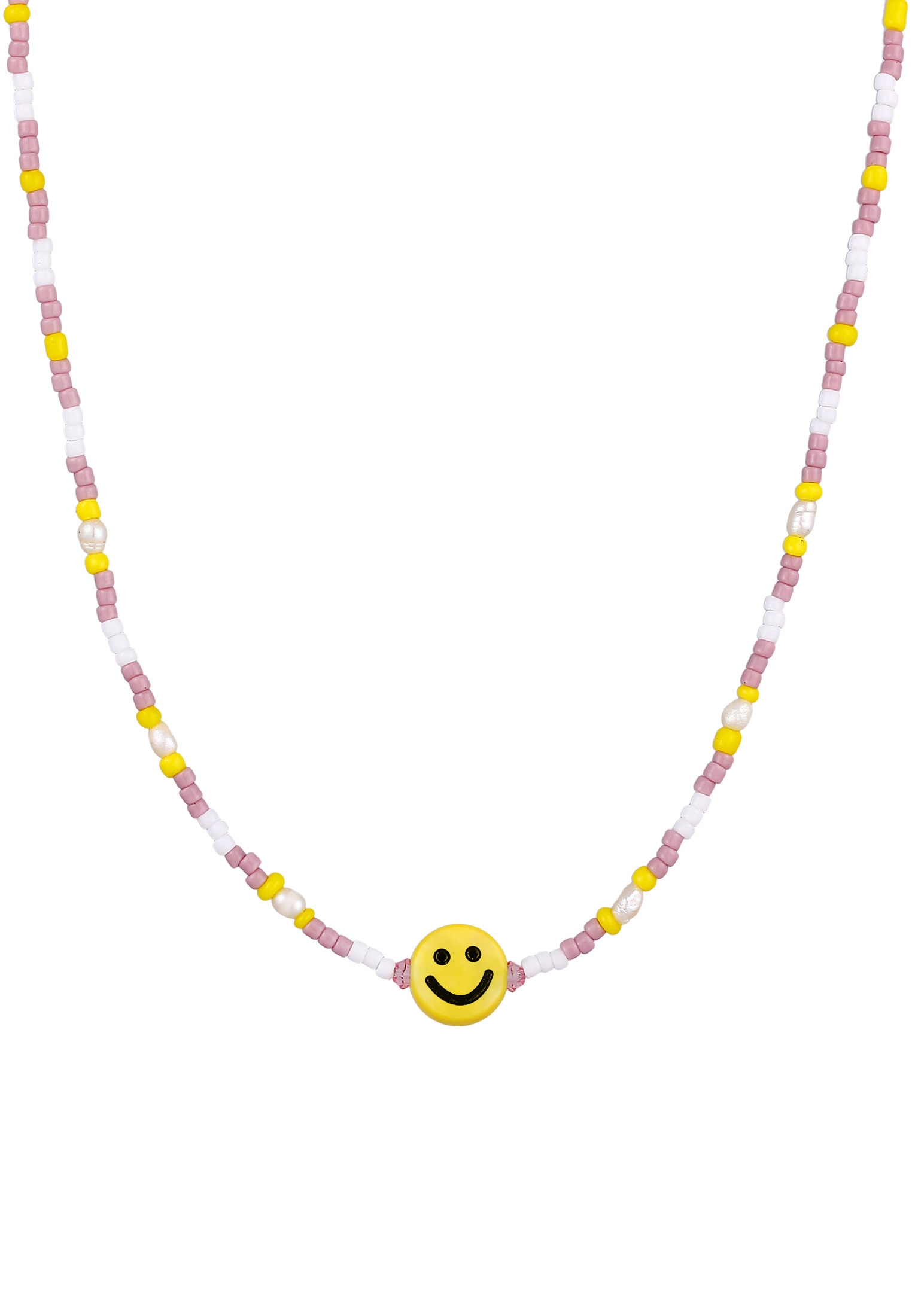 Elli Bead-Ketten-Set »Halskette Süßwasserperlen Smiling Glas Bead 925 Silber«