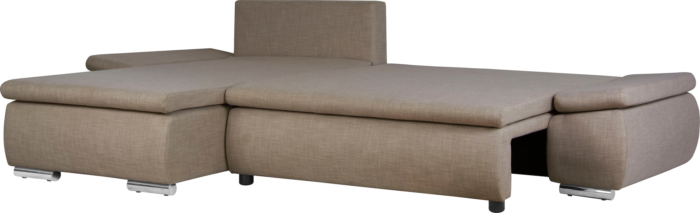 Home affaire Ecksofa »Acra L-Form«, mit Bettfunktion und Bettkasten, in Mattenoptik