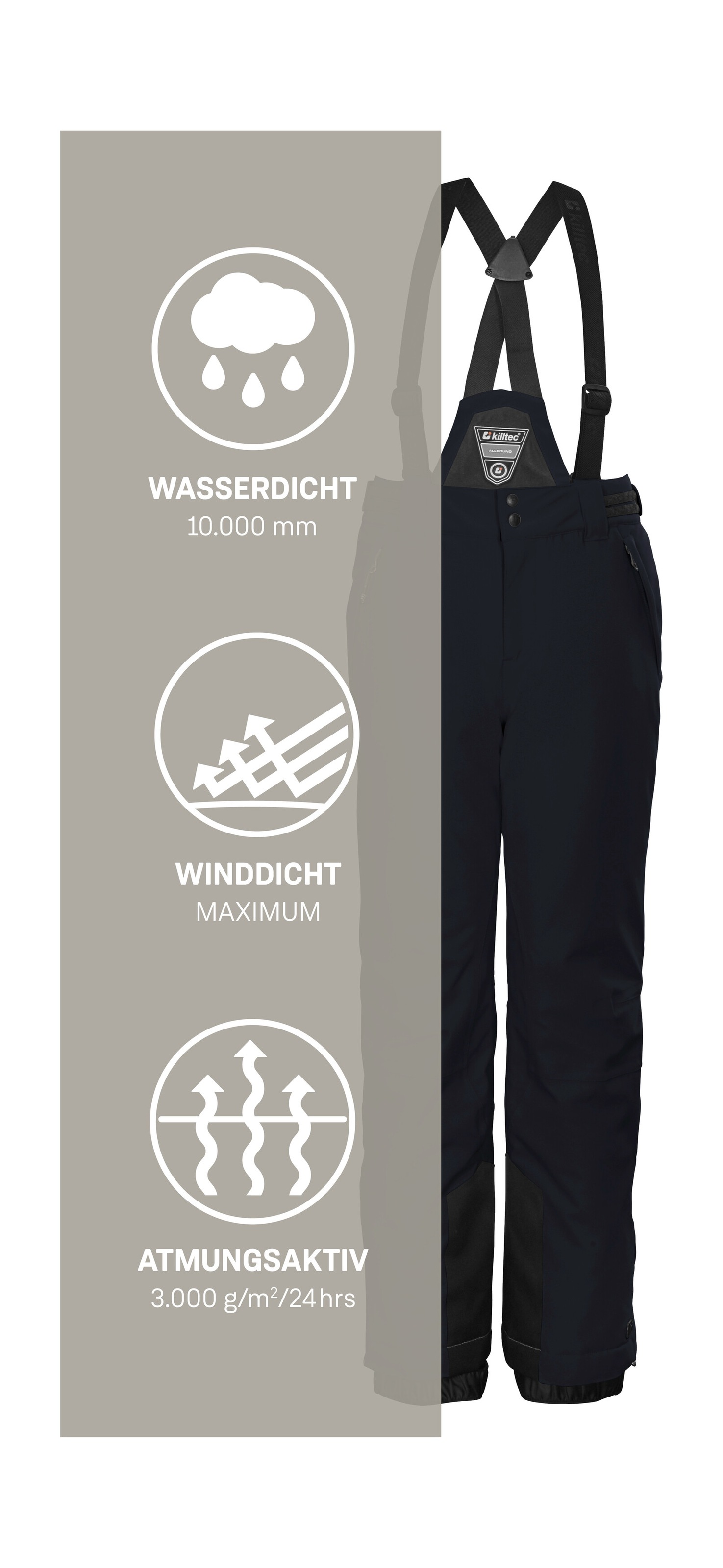 Killtec Skihose »KSW 77 GRLS SKI PNTS«  wasserdicht, atmungsaktiv, abnehmbarer Latz, verst. Seitenriegel