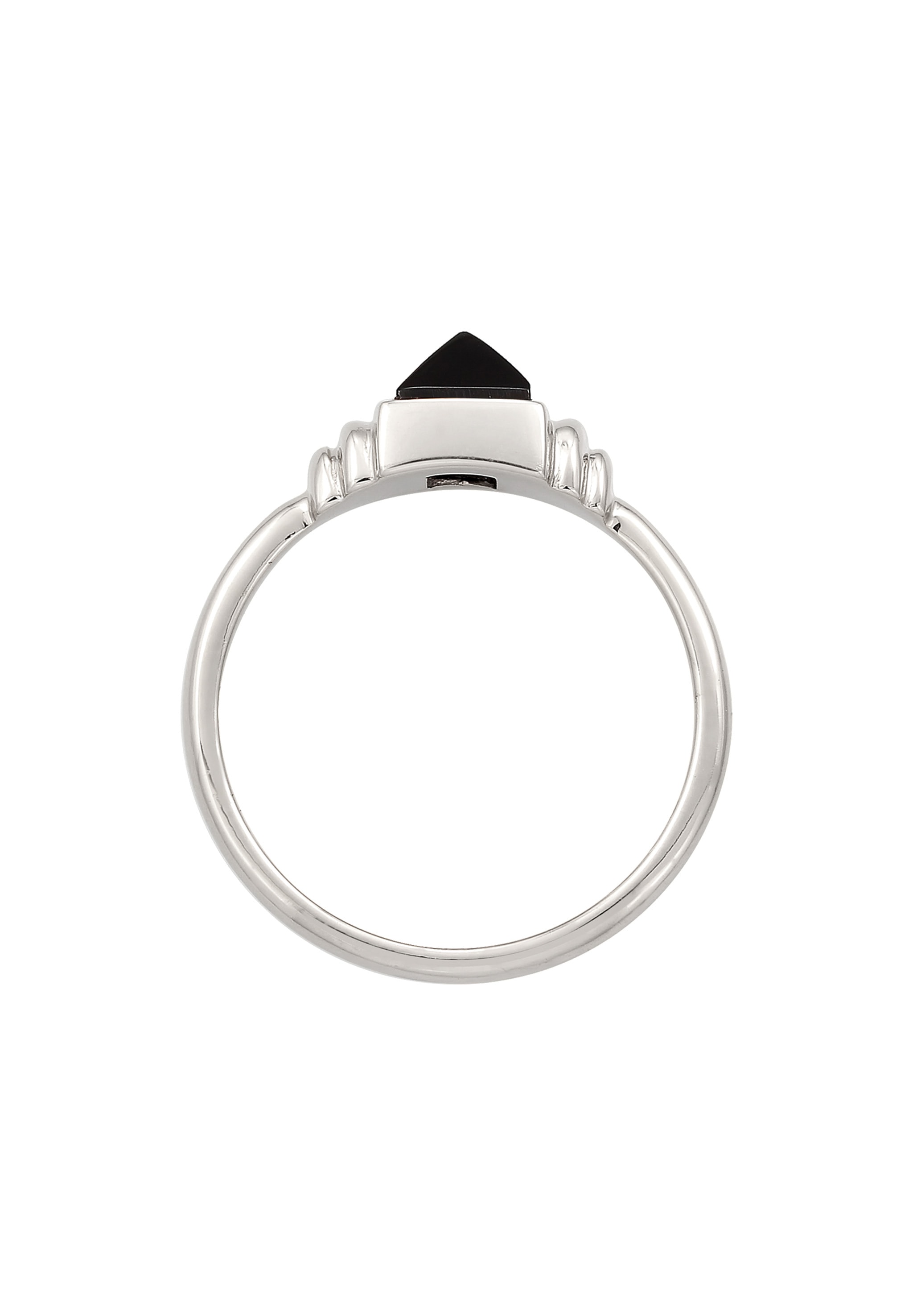 Elli Premium Silberring »Ring Onyx Quadrat Vintage 925 Silber vergoldet«