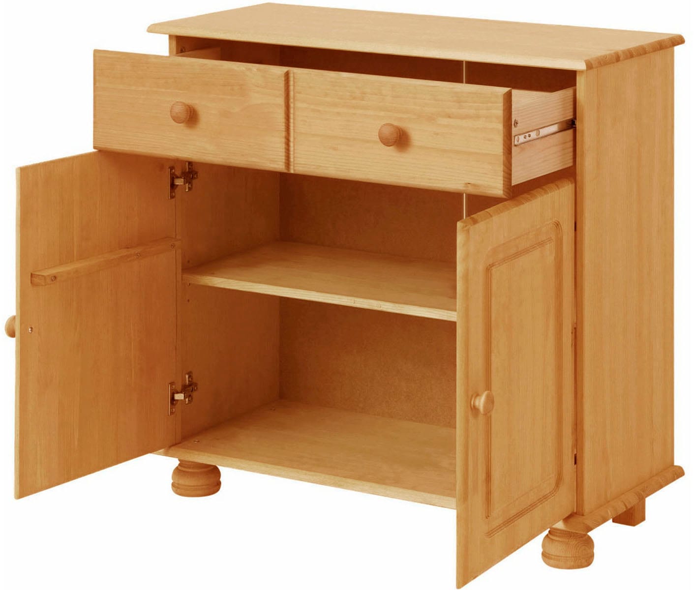 Home affaire Sideboard »Mette«, Kommode mit gefrästen, kugelförmigen Füßen, Breite 80 cm