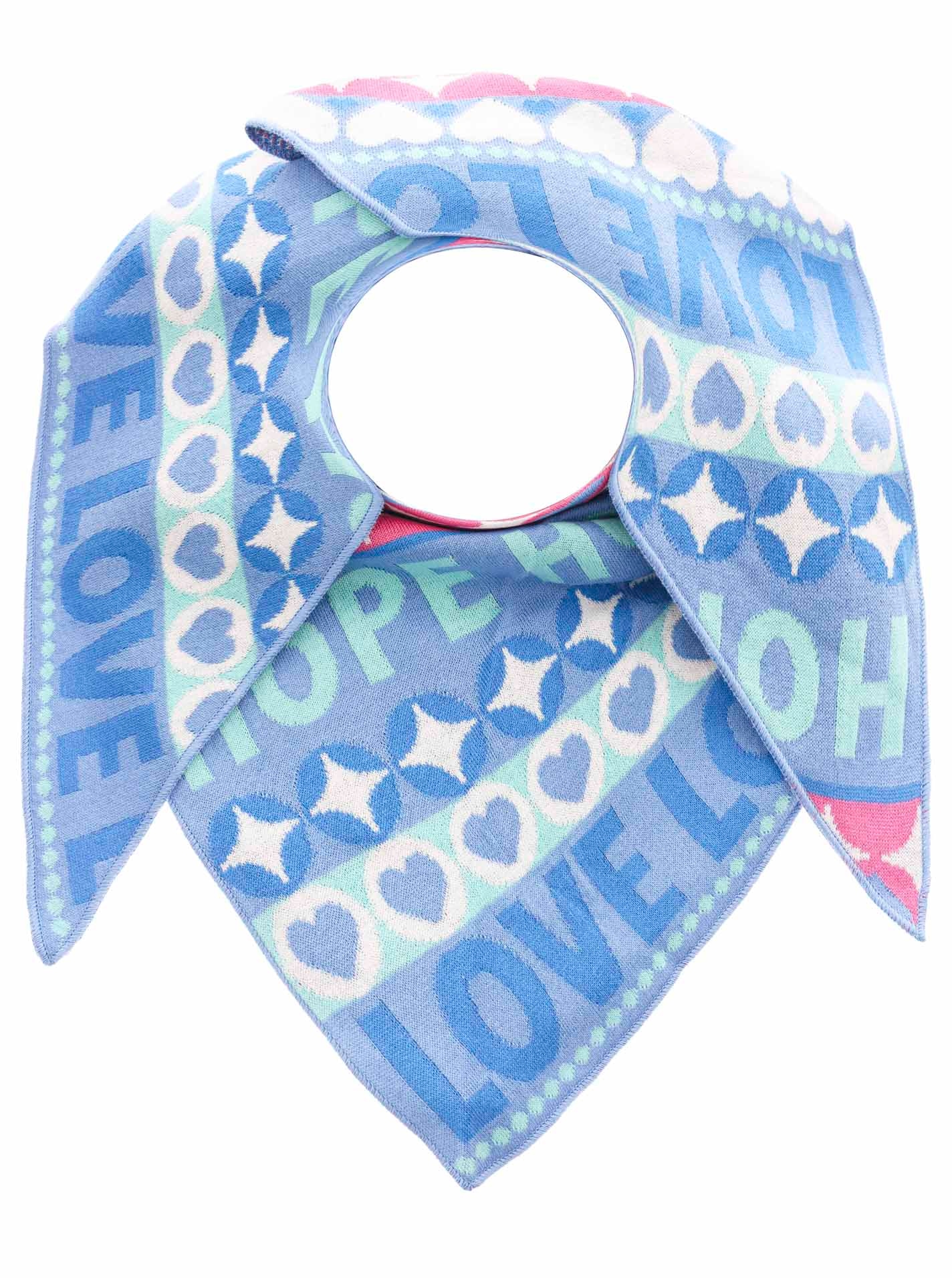 Zwillingsherz Dreieckstuch »"Jahrmarkt"« Schriftzug, farbenfroh, wärmend, Strick