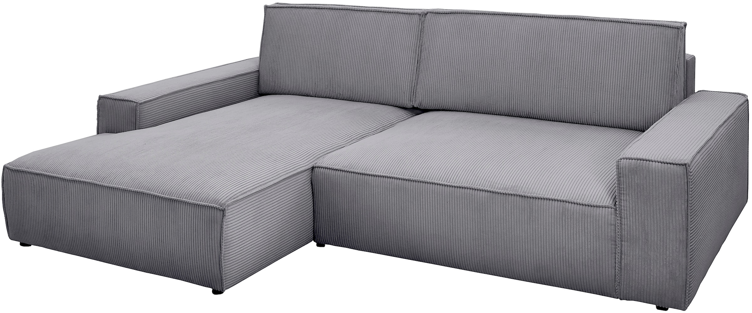 Home affaire Ecksofa »NEU: SHERWOODL XXL 284, Big-Sofa L-Form, tiefe Sitzfläche 95 cm, Cord,«, Leinenoptik, Recamiere rechts/links, auch als Schlafsofa stellbar