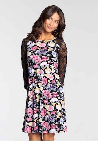 Spitzenkleid, mit elegantem Blumen-Print - NEUE KOLLEKTION