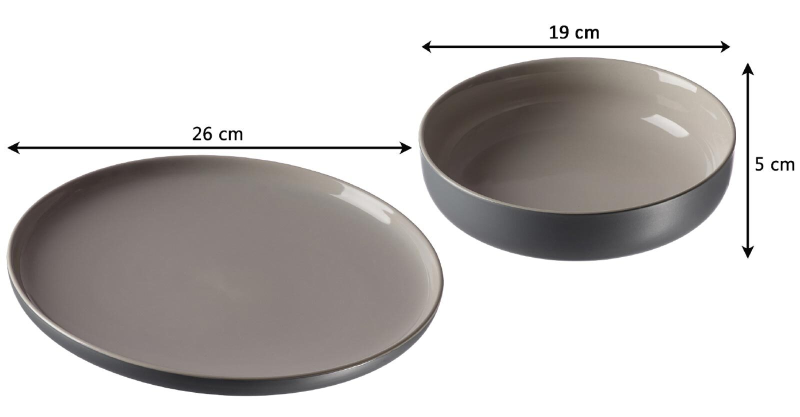 Ritzenhoff & Breker Geschirr-Set »Tafelservice Jasper 16er Set schwarz-grau« Spülmaschinengeeignet