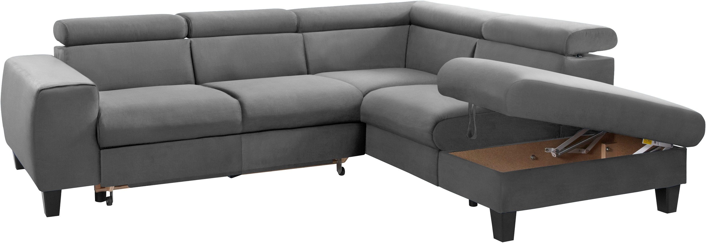 COTTA Polstergarnitur »Morven L-Form«, (Set), Set bestehend aus: Ecksofa mit Kopfteilverstellung & Hocker