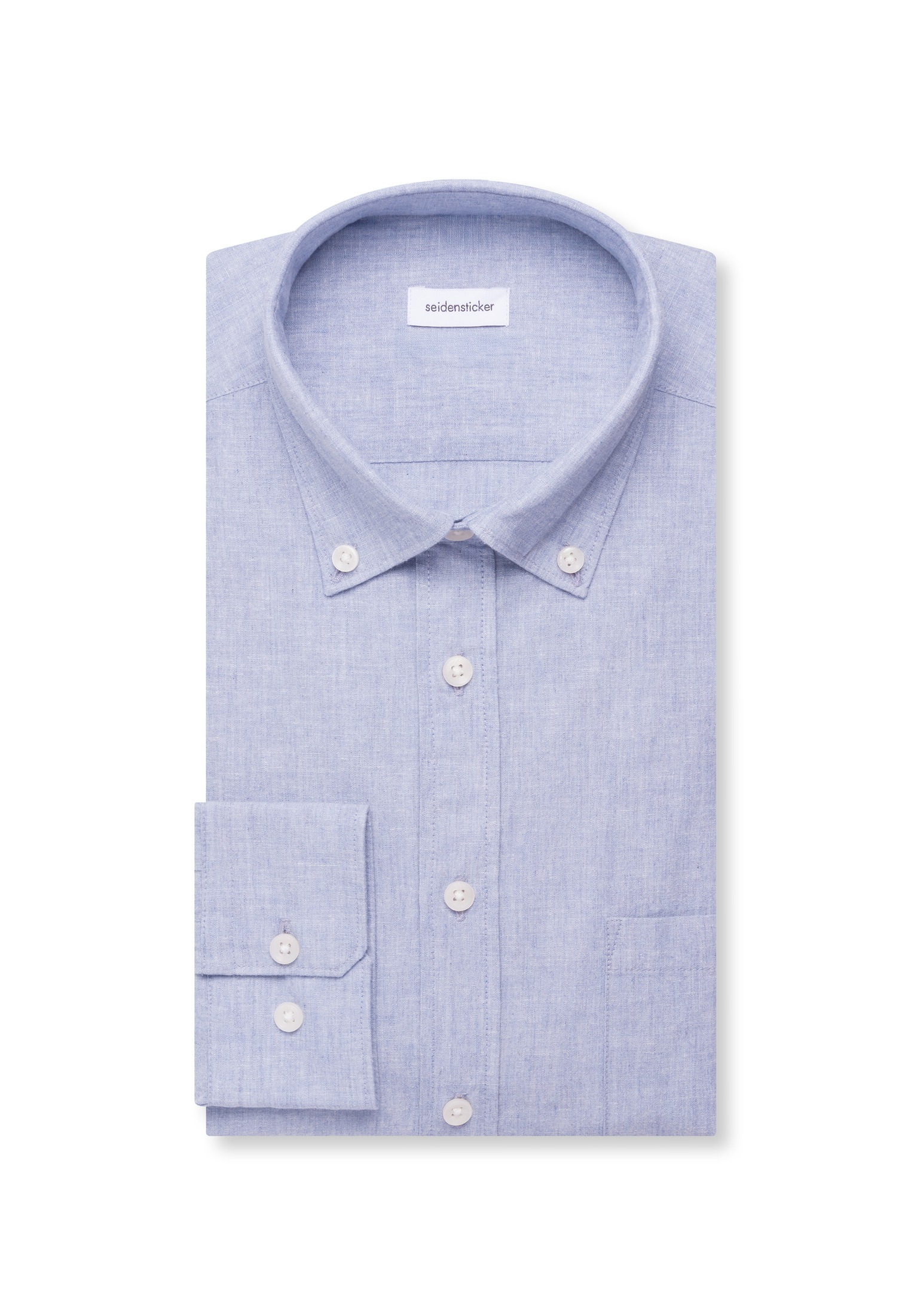 seidensticker Leinenhemd Slim 1/1 Button-Down-Kragen Uni