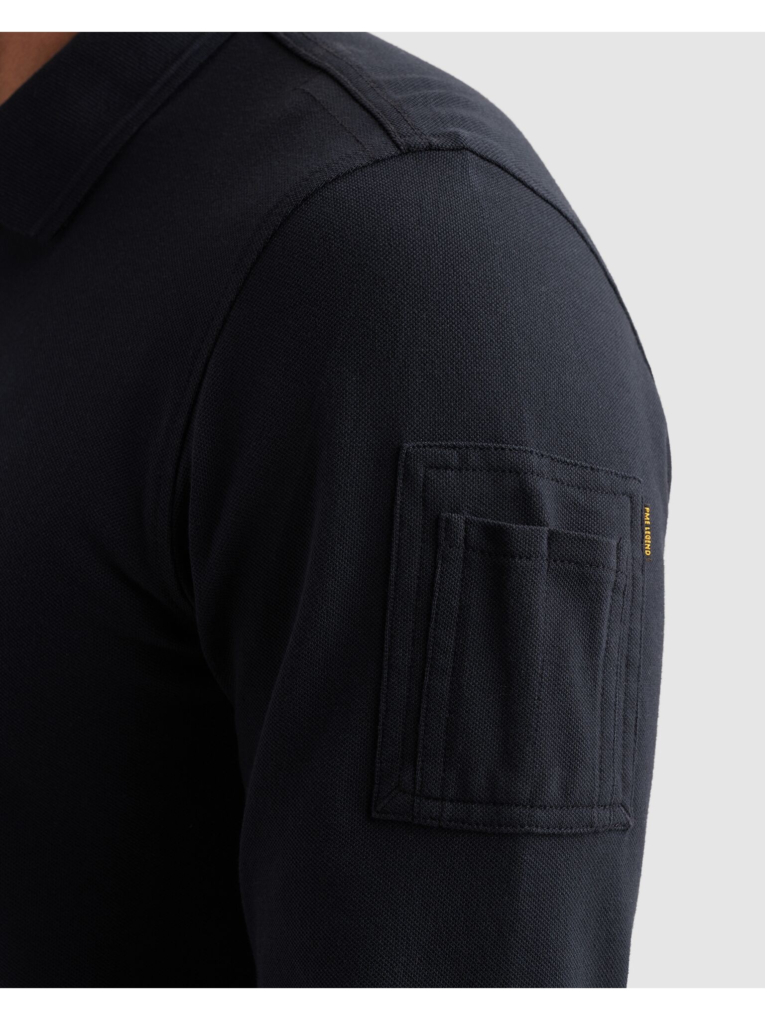 PME LEGEND Langarm-Poloshirt mit Logo Stickerei