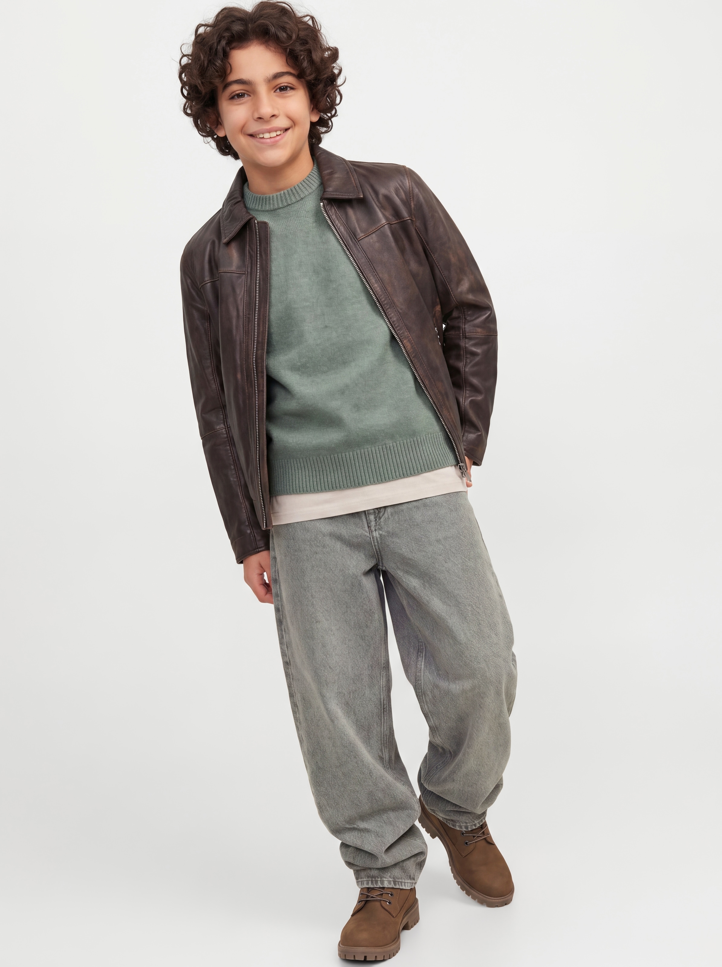 Jack & Jones Junior Weite Jeans »JJIDAVE JJORIGINAL ST 351 SN JNR« Baumwolle, weit geschnitten