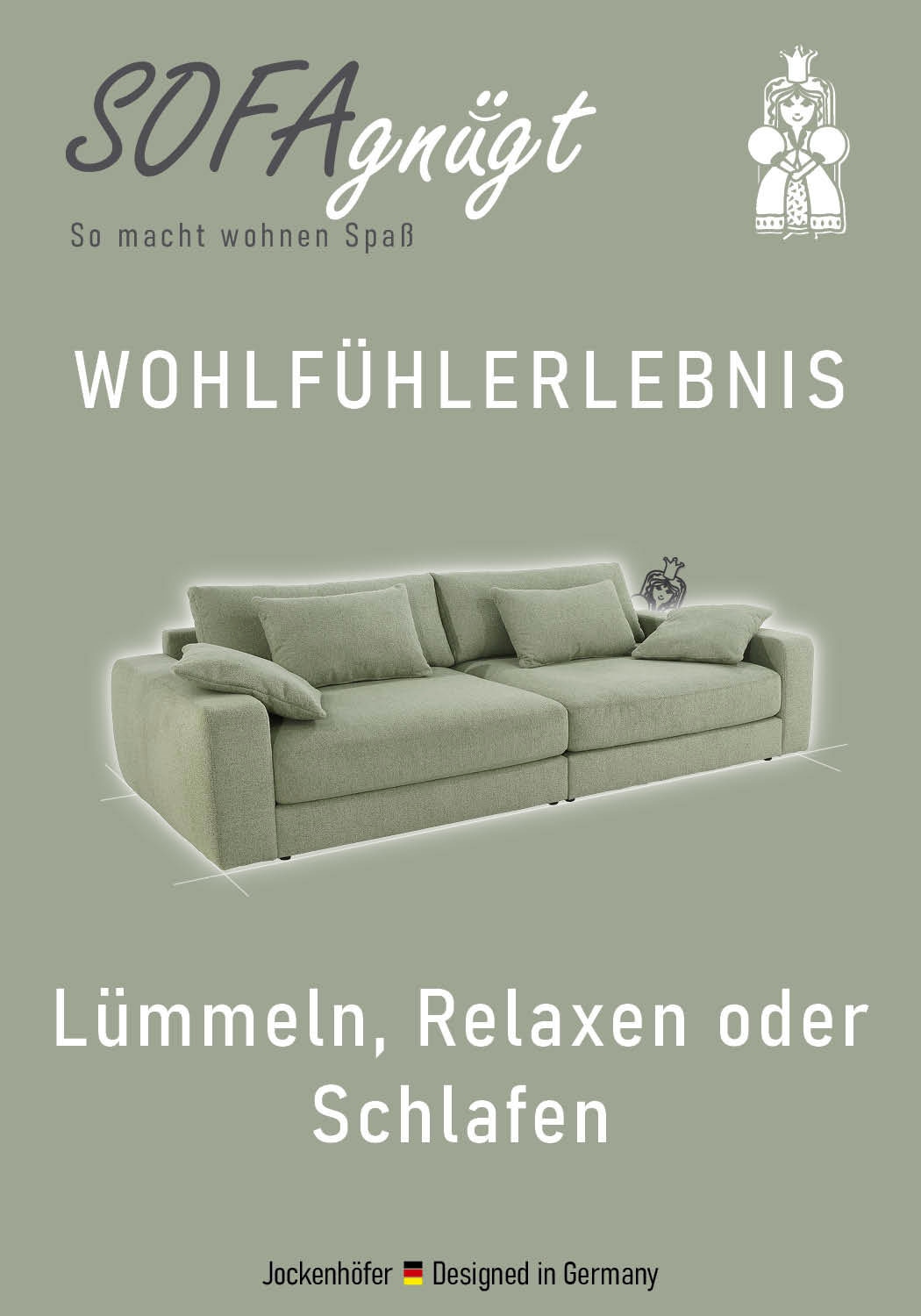 Jockenhöfer Gruppe Big-Sofa »Milano XXL, B: 290 cm« mit Zierkissen, Relaxfläche 120x240 cm, Federkern
