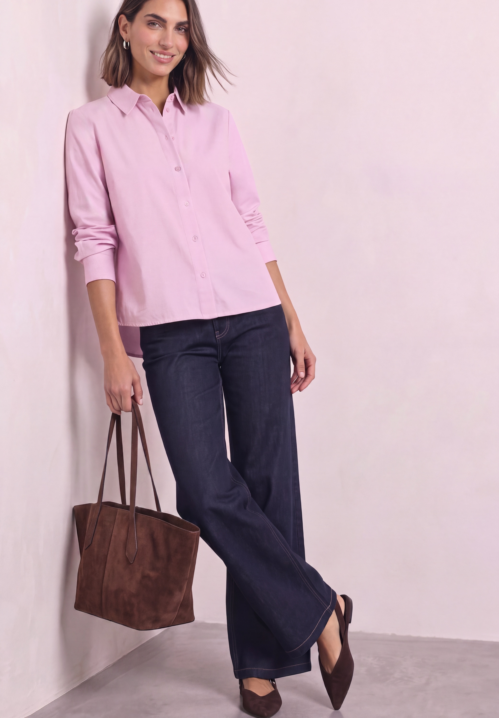 STREET ONE Oxford Bluse mit Backprint