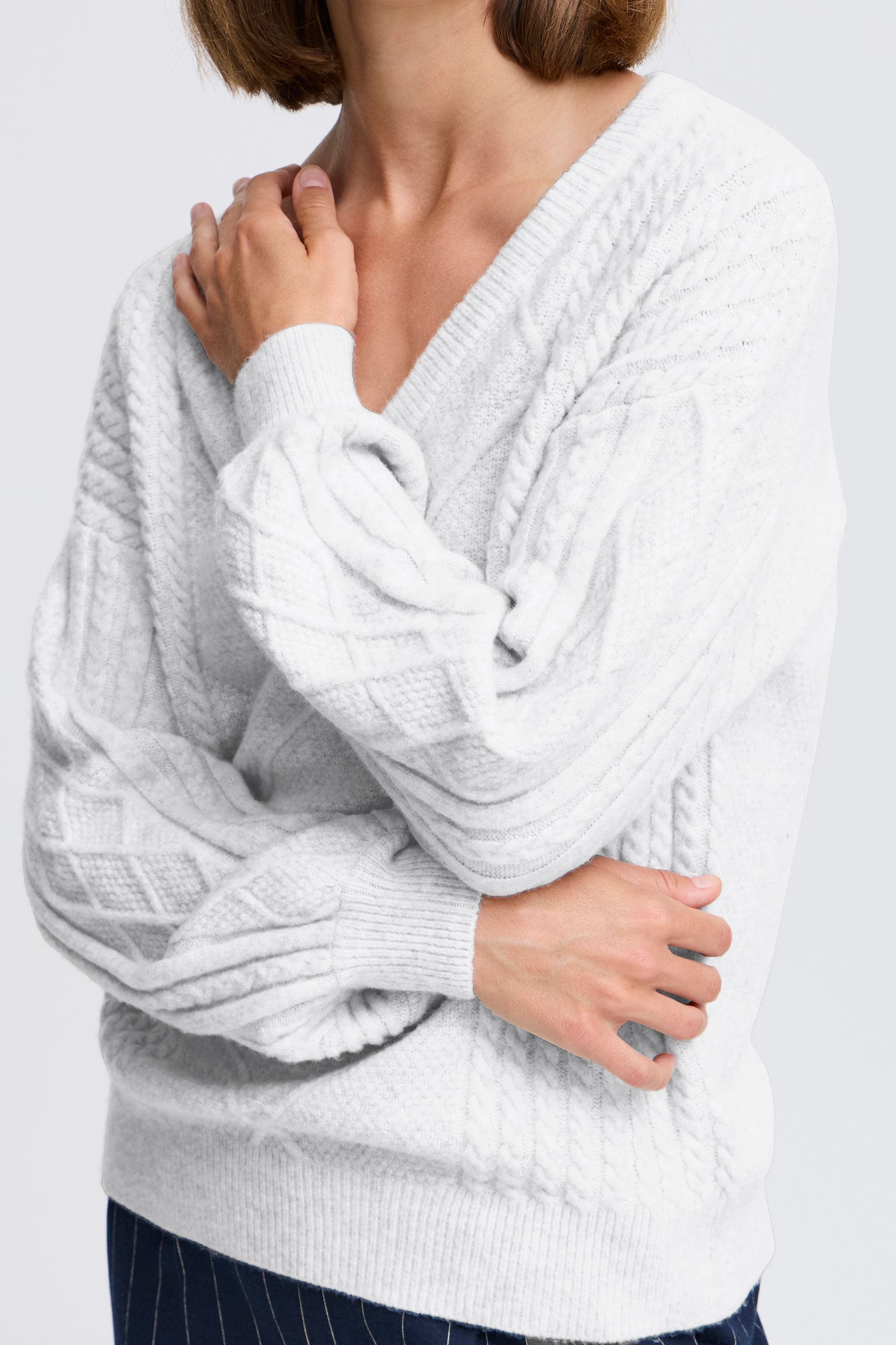 b.young Strickfleece-Pullover »Strickpullover BYMEDI VNECK JUMPER -«