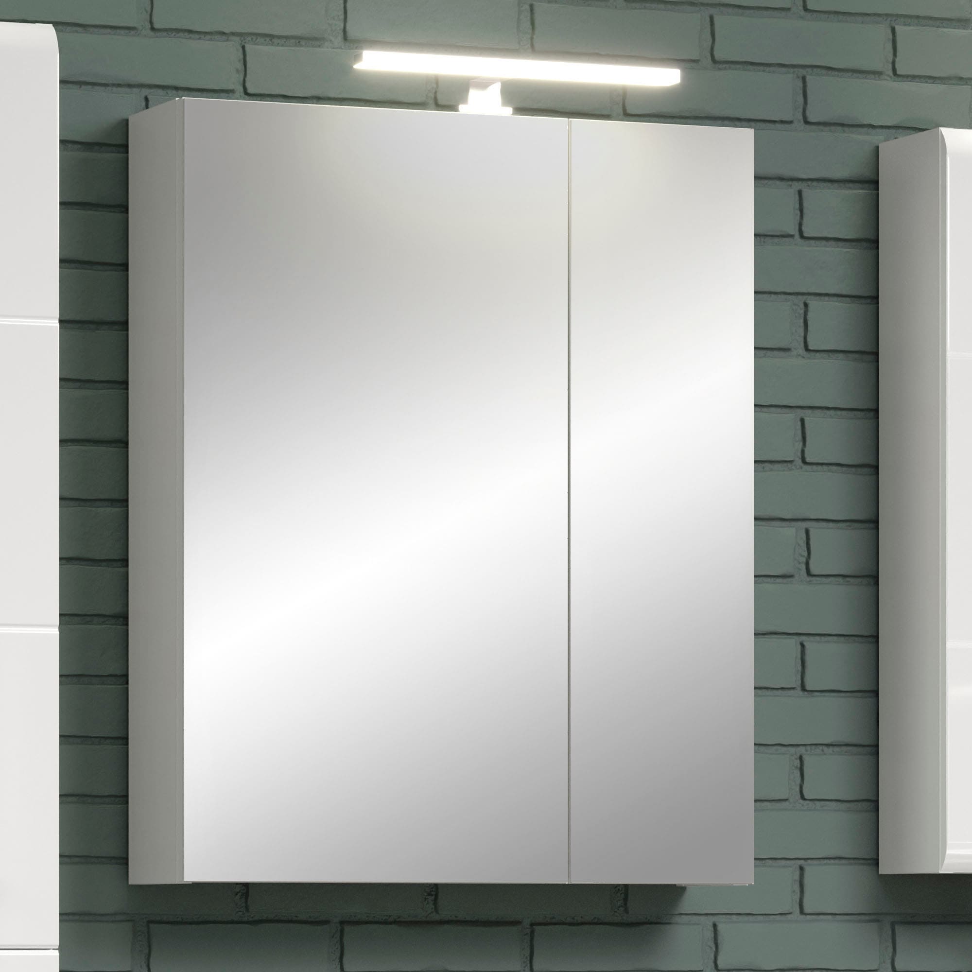 trendteam LED Spiegelleuchte LED-Board Kaltweiß Länge 30 cm - LED Badaufbauleuchte mit kaltem Licht - Mit Multibox