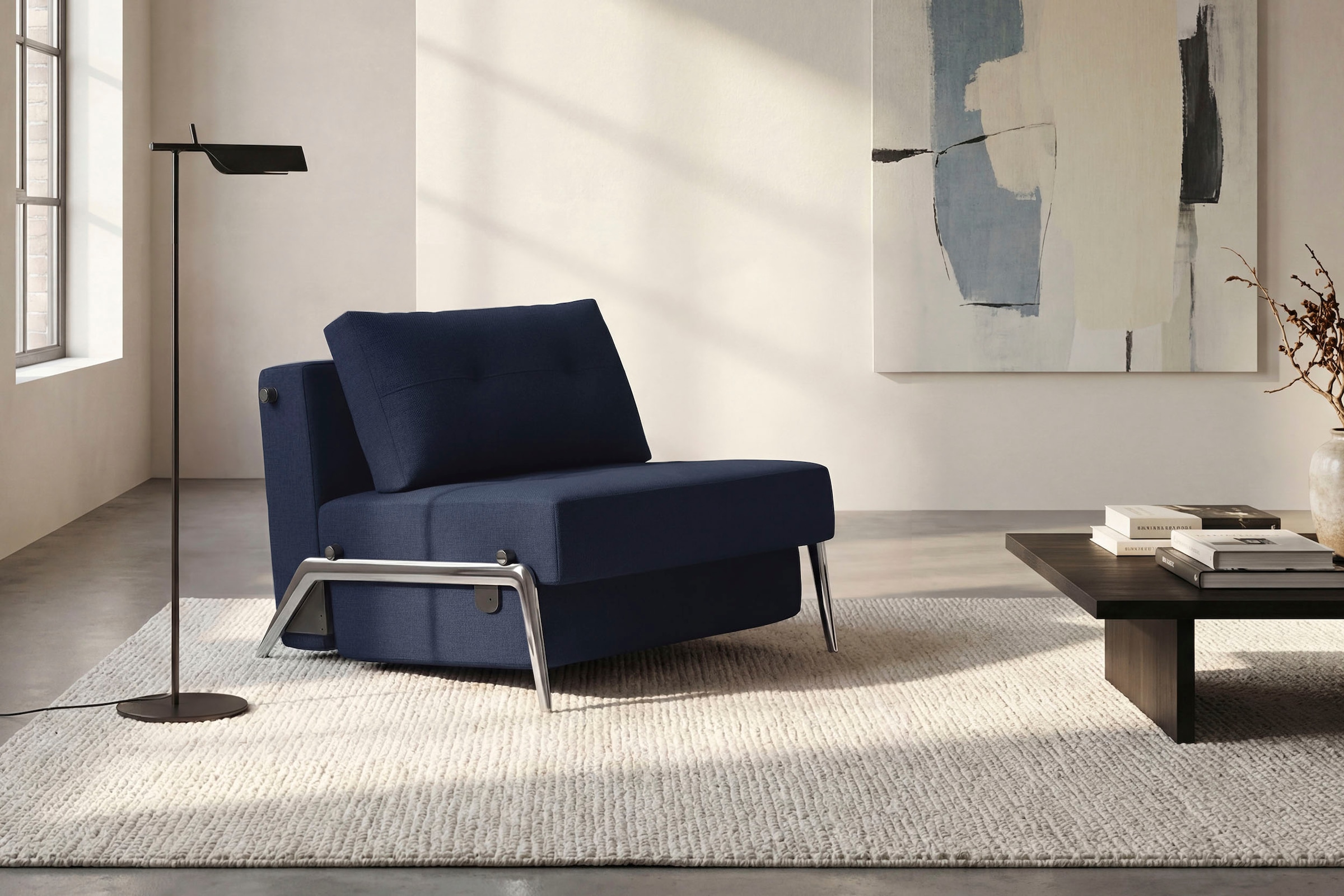 INNOVATION LIVING ™ Sessel »CUBED Schlafsessel Füße chrom glänzend, Breite 95cm«