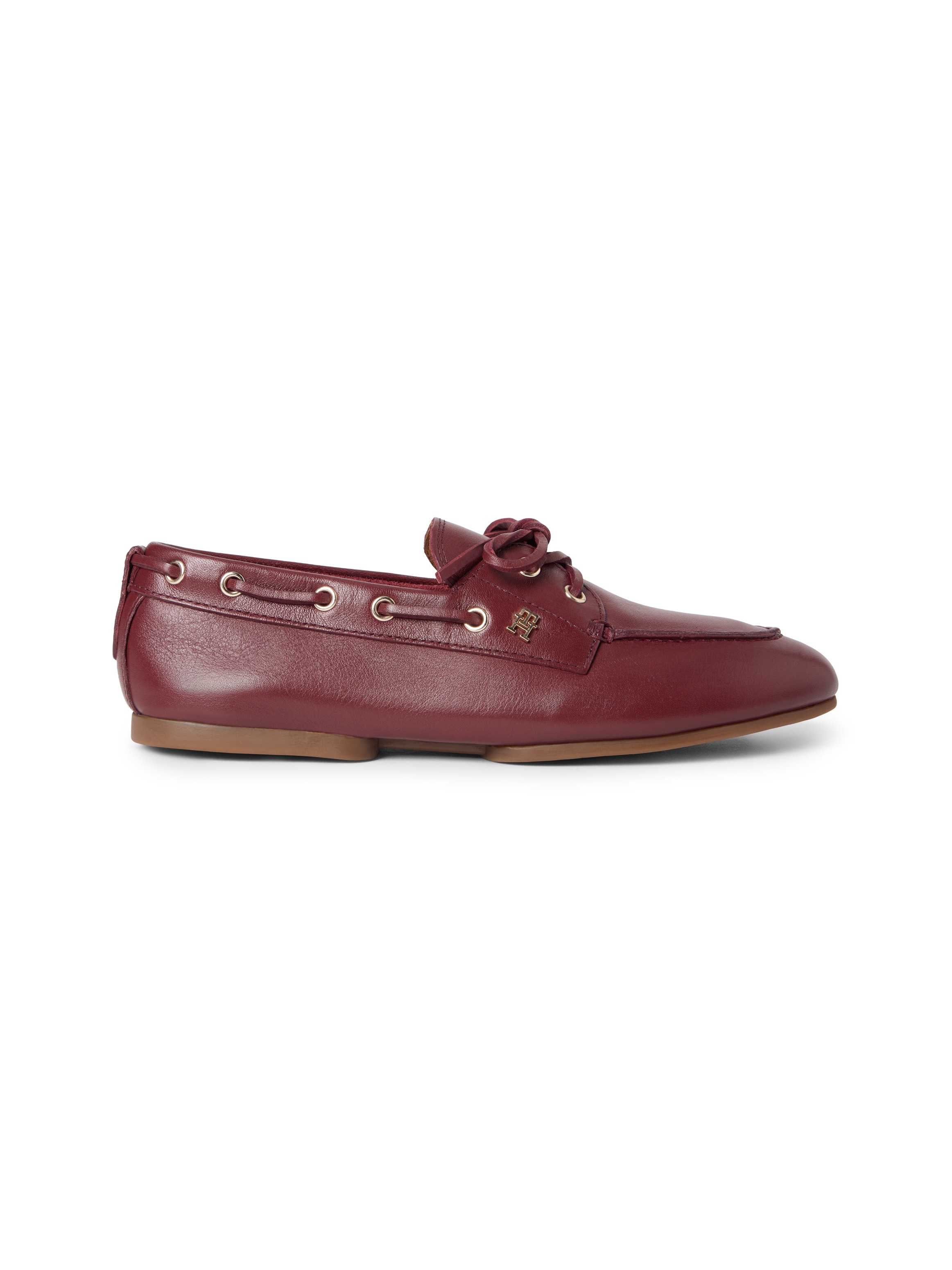 Tommy Hilfiger Bootsschuh »TH SLEEK LEATHER BOAT SHOE«  Bootsschuh, Businessschuh mit Blockabsatz und Ösen mit Durchzug