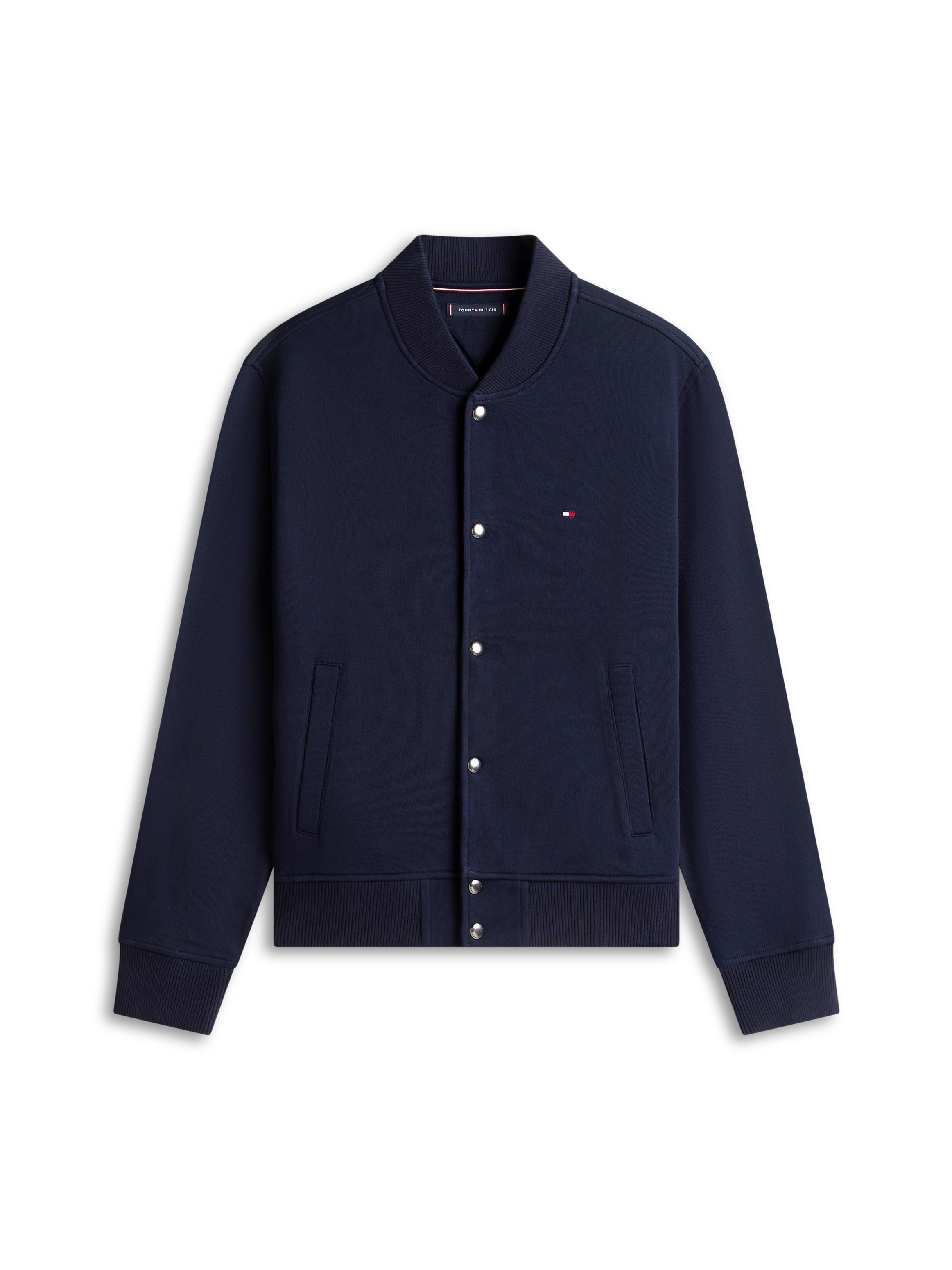 Tommy Hilfiger Bomberjacke »ESSENTIAL TERRY« ohne Kapuze Regular fit mit Rundhalsausschnitt