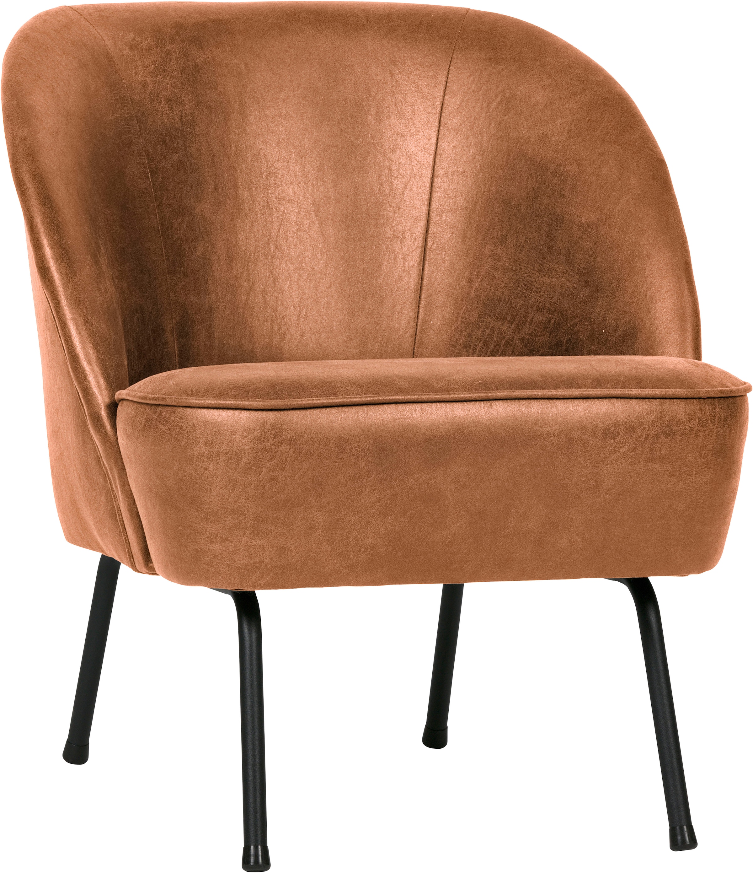WOOOD Sessel »Vogue mit recyceltem Leder und Metallgestell B 57 x T 70 x H 69 cm« Tragkraft 90 kg, Gute Verschleißfestigkeit, pulverbeschichtetem