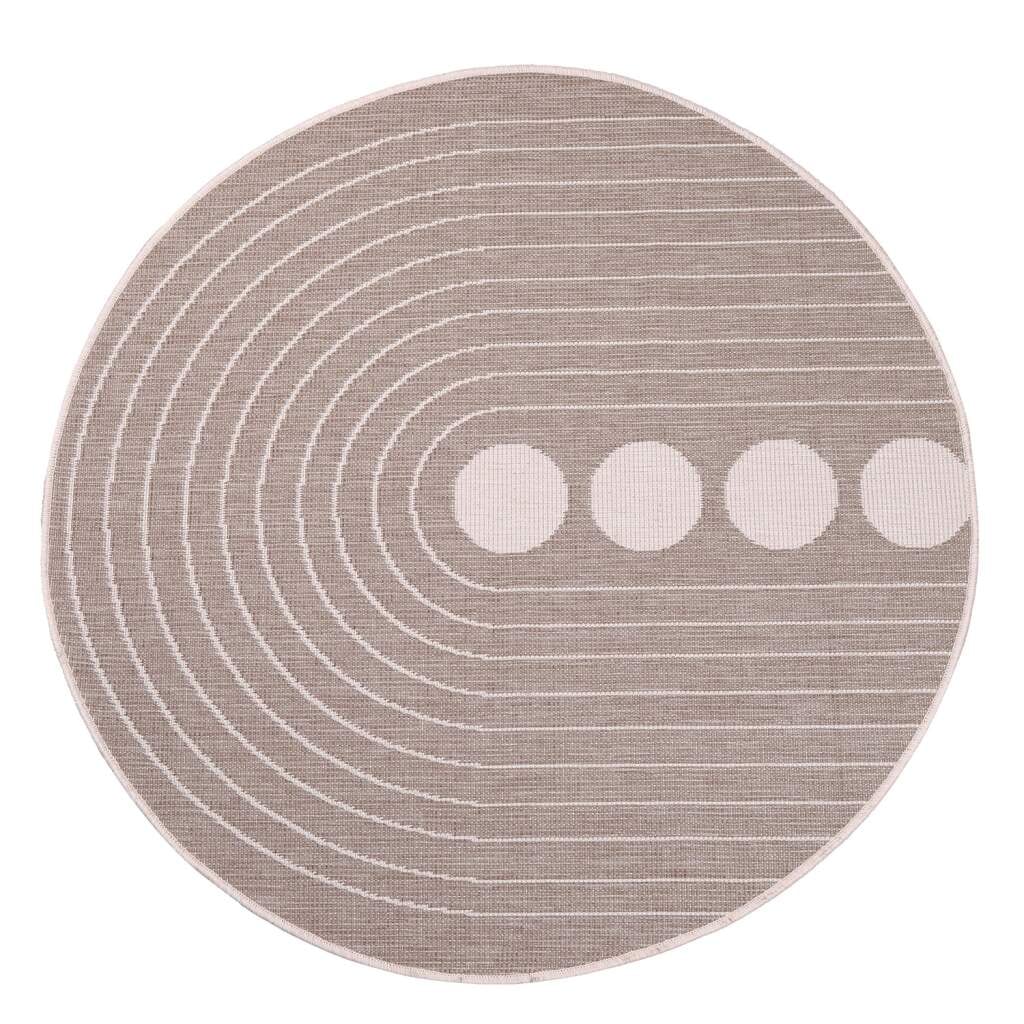 Carpet City Outdoorteppich »DUO RUG 5739« rund 5 mm Höhe Wendeteppich Wetterfest In- & Outdoor, Balkon, Terrasse, Wohnzimmer