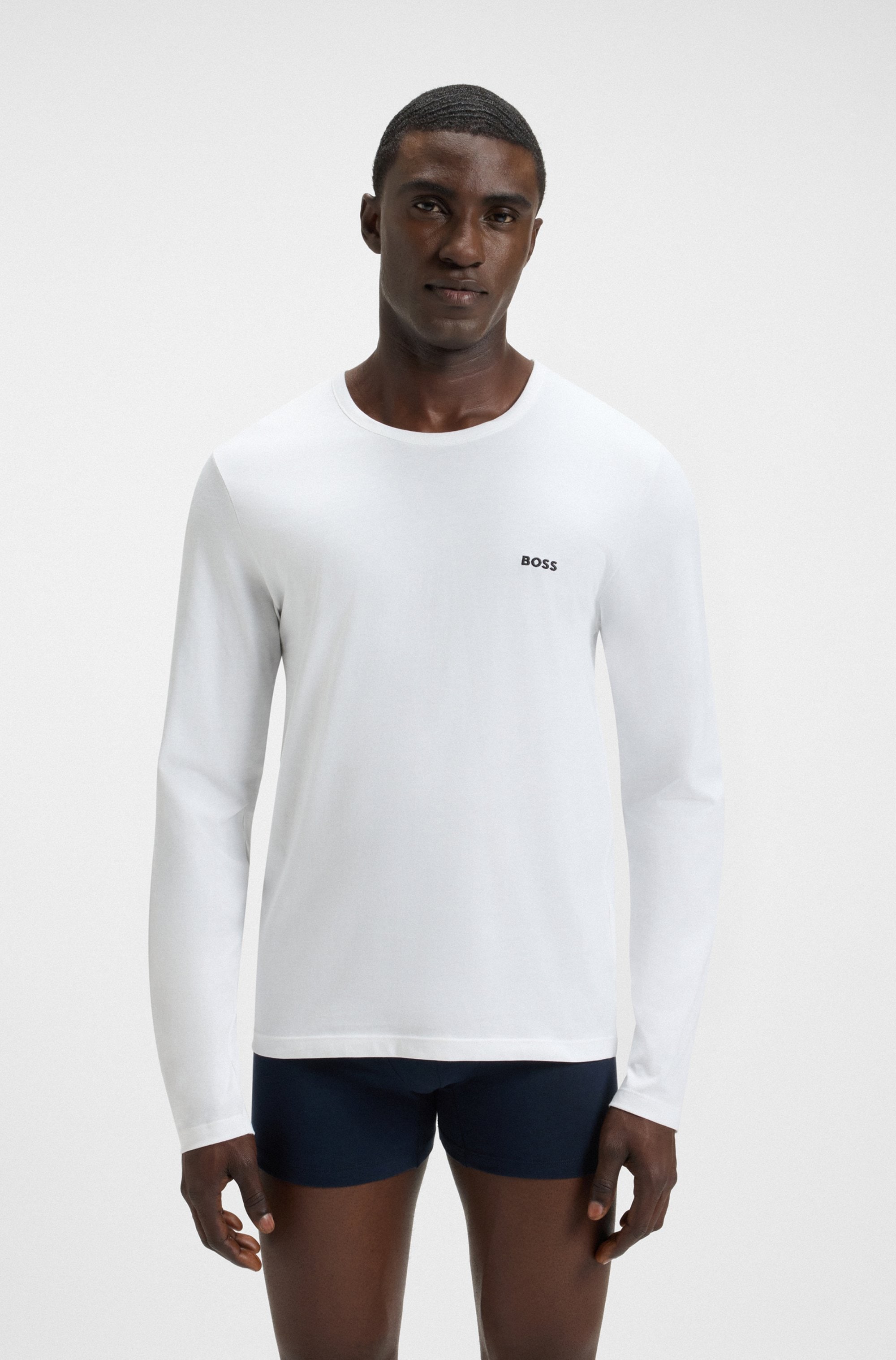 BOSS Langarmshirt »longsleeve-Shirt R-Neck Classic COTTON 3pcs/pack«, (3 tlg.), mit BOSS Logo-Schriftzug