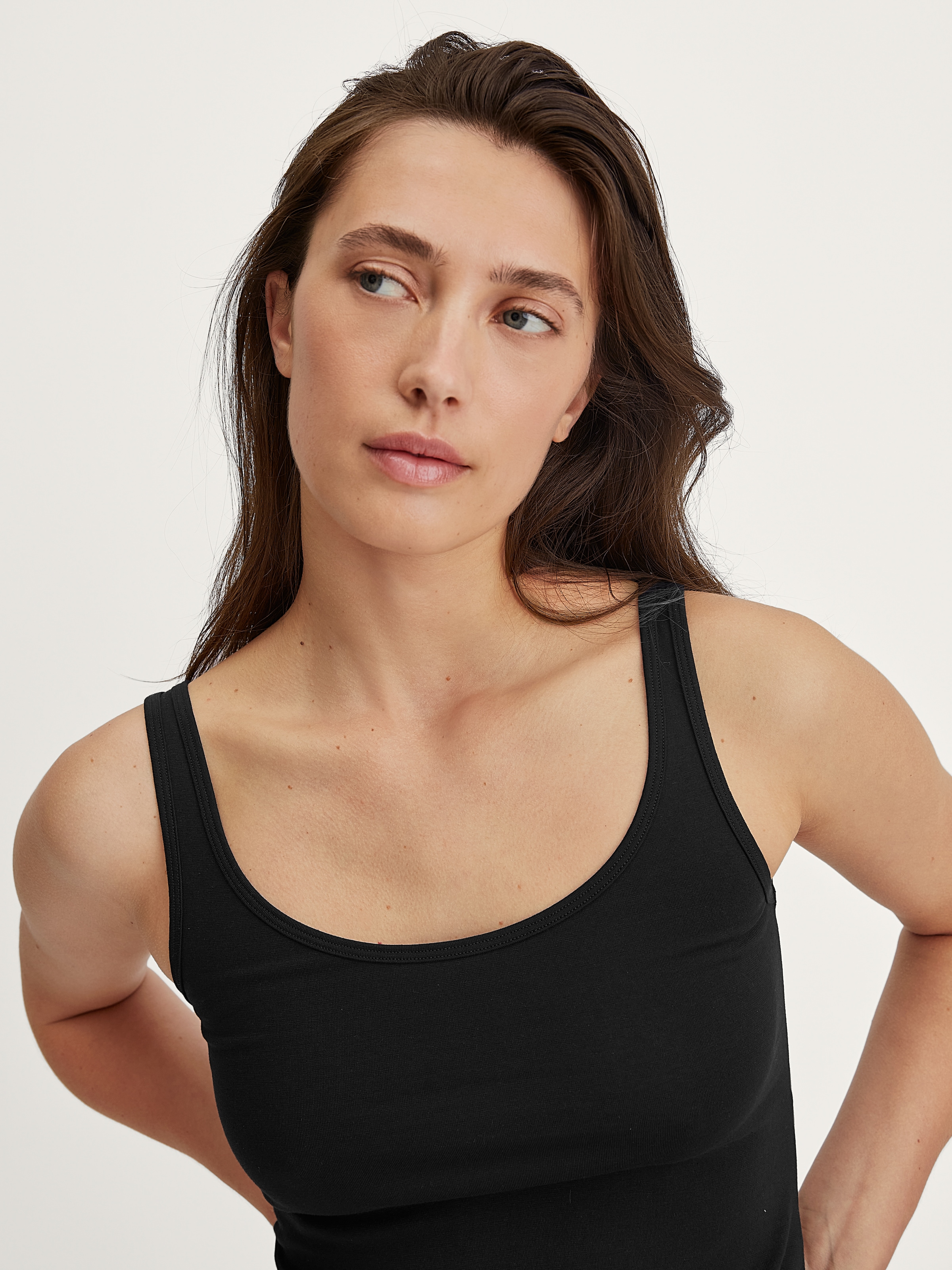 CALIDA Shirttop »Essential Cotton« Baumwoll-Mix, Single Jersey, elastisch, Rundhalsausschnitt