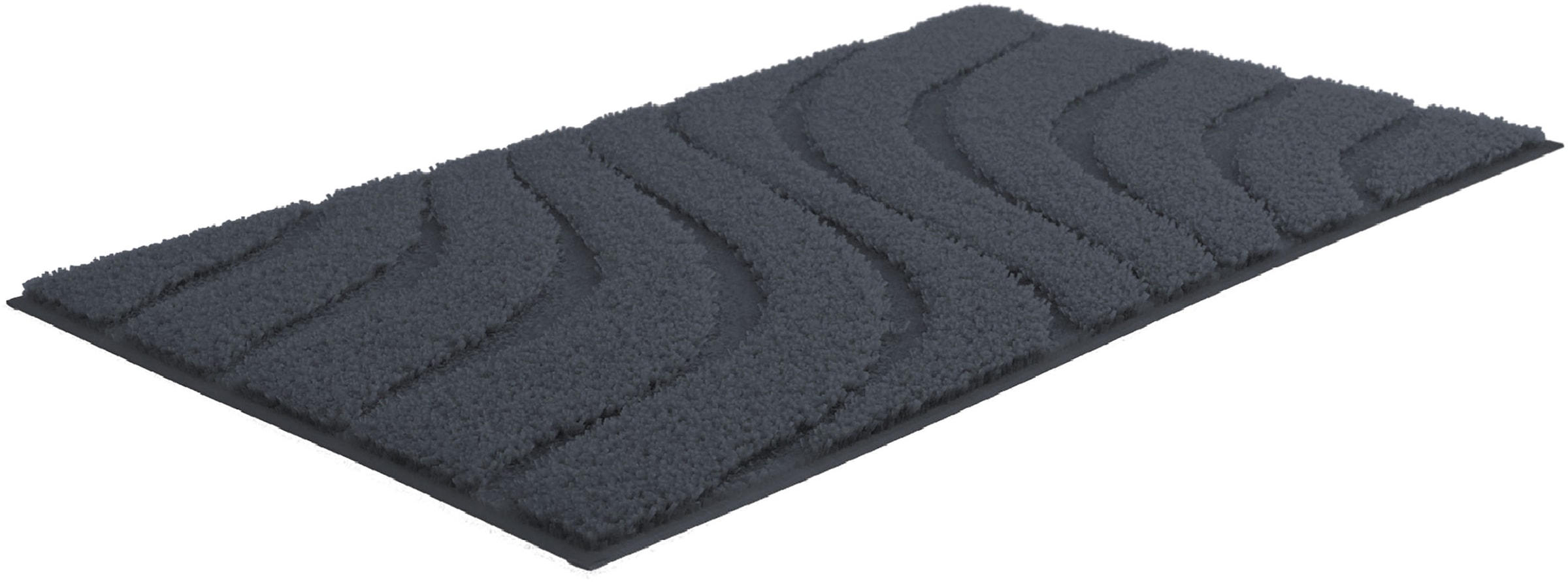 OTTO home Badematte »Levii, Badvorleger, Badezimmer Teppich, sehr weich« Höhe 20 mm rutschhemmend beschichtet fußbodenheizungsgeeignet | schnell trocknend Hoch-Tief-Effekt, weiche Haptik, Made in Europe