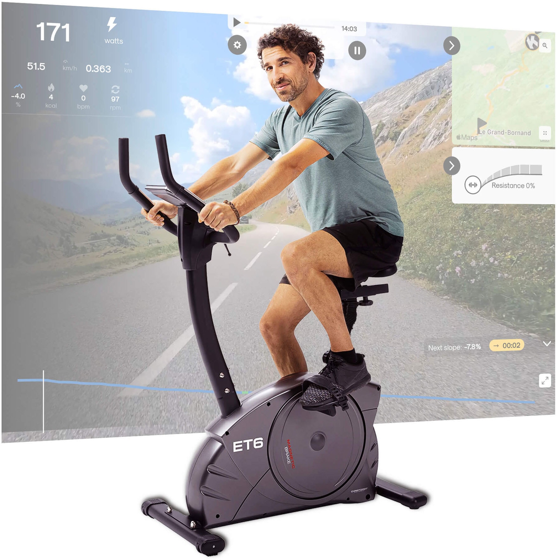 Christopeit Sport® Ergometer »ET 6«, (mit LCD-Display), Schwungmasse ca. 12 kg, 24 Widerstandsstufen