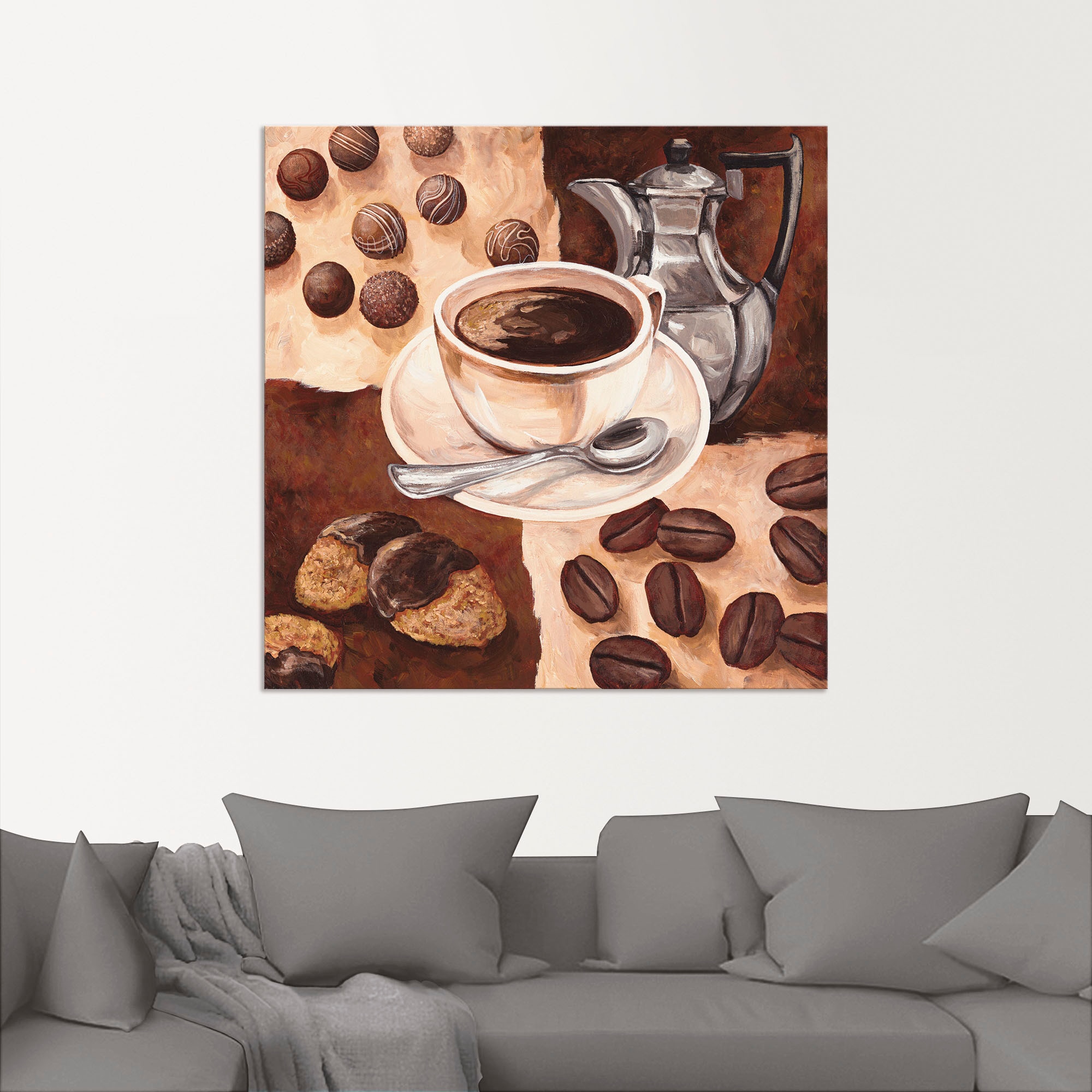 Artland Alu-Dibond-Druck »Kaffeezeit«, Getränke, (1 St.), für Innen- und Außenbereich geeignet, Outdoorbild