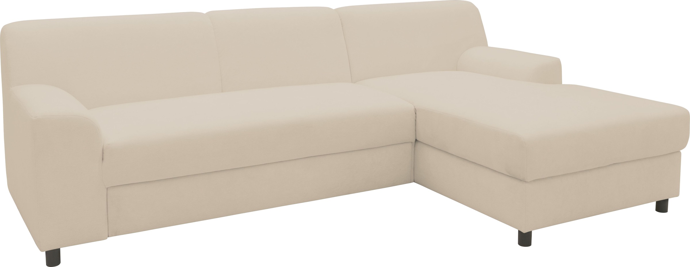 DOMO collection Ecksofa »Turah 2, L-Form, Cord oder Luxus-Microfaser, komfortabler Federkern«, B/T/H: 241/146/79 cm, incl. Zierkissen, wahlweise mit Bettfunktion