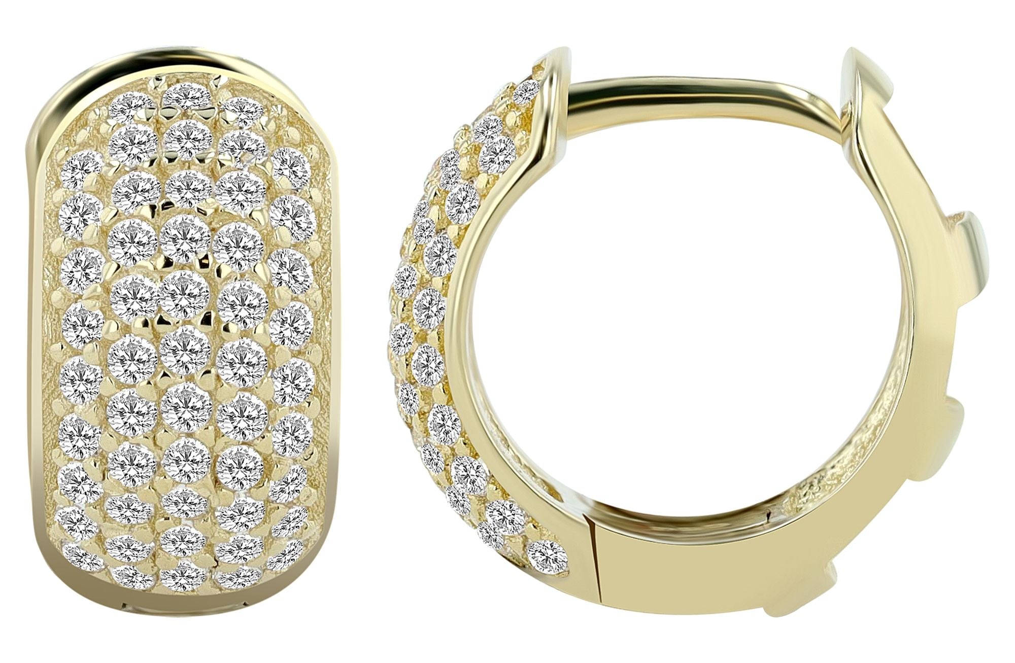 Adelia´s Paar Creolen »Damen Ohrringe ¿ Creole aus 333 Gold mit Zirkonia«