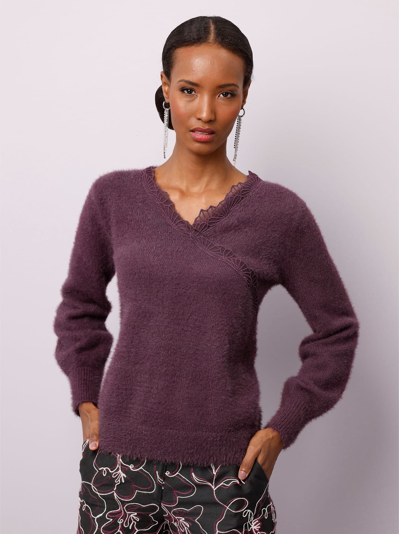 creation L V-Ausschnitt-Pullover »Lyocell-Mix-Pullover«