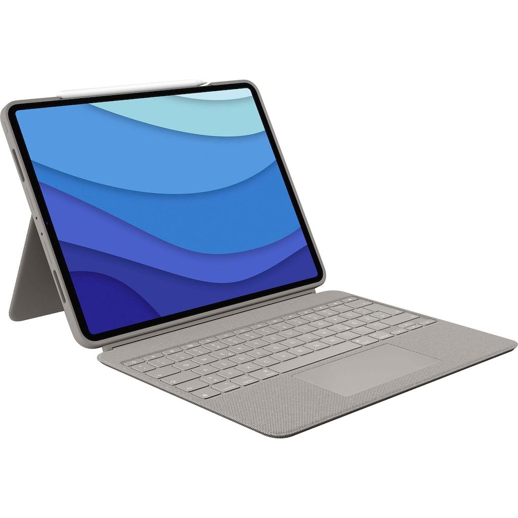 Logitech iPad-Tastatur »Combo Touch iPad Pro 12,9 (5. Gen - 2021) Keyboard Case«, (ausklappbare Füße-Multimedia-Tasten)