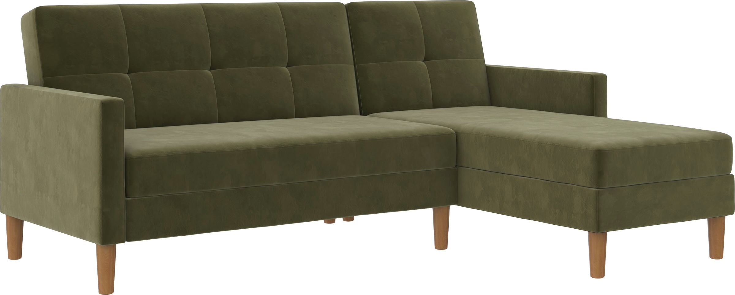 Dorel Home Ecksofa »Lilly, L-Form,«, mit Bett-Funktion, Recamiere beidseitig montierbar, Sitzhöhe 43 cm