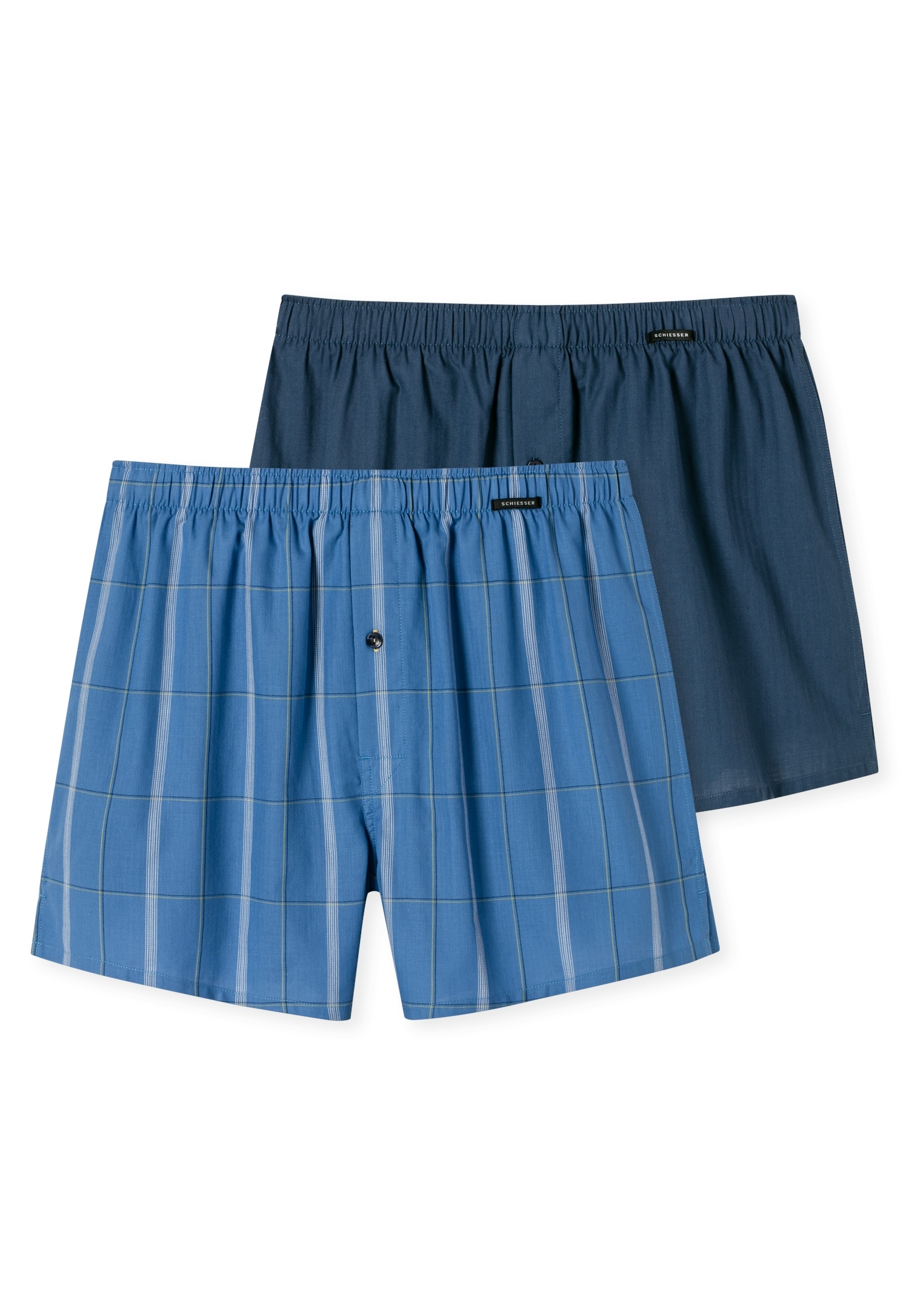 Schiesser Webboxer »"Boxershorts Multipacks"«, (2er-Pack), mit funktionaler Knopfleiste und sichtbarem Knopf