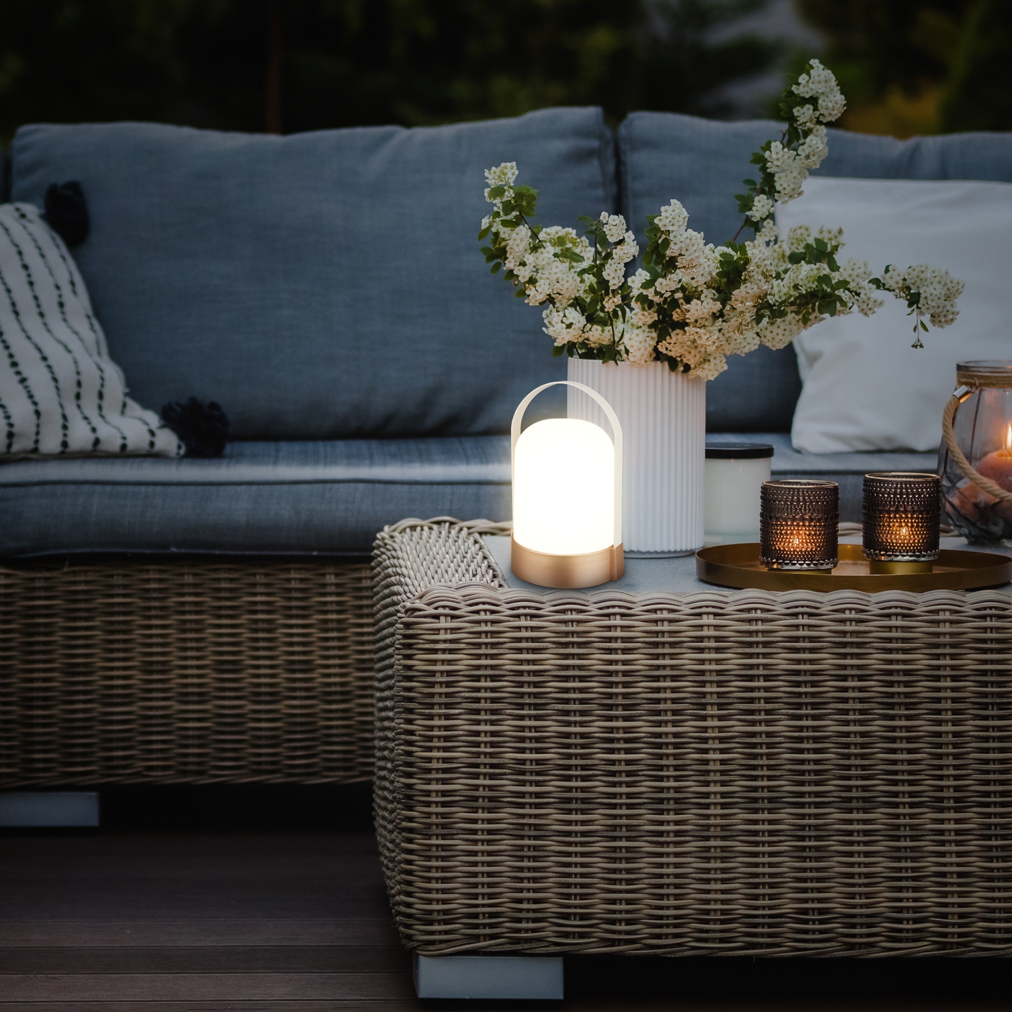 Briloner Leuchten LED Tischleuchte »ASA BIG« LED-Board 1 Stk. Warmweiß 14,5x13,5x24 cm, Indoor/Outdoor, Balkon, Terrasse, Wohnzimmer