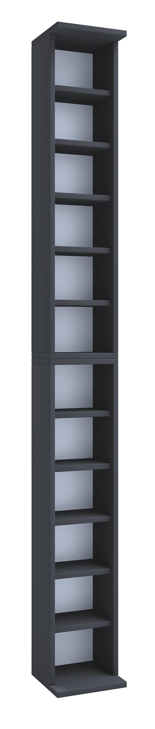 VCM Standregal »VCM Holzregal stehend | platzsparender CD Schrank für 204 CDs oder 72 DVDs | Maße: H. 180 x B. 21 x T. 20 cm | Elegantes DVD Regal stehend | Blu-Ray Regal | CD Regal - Bigol«