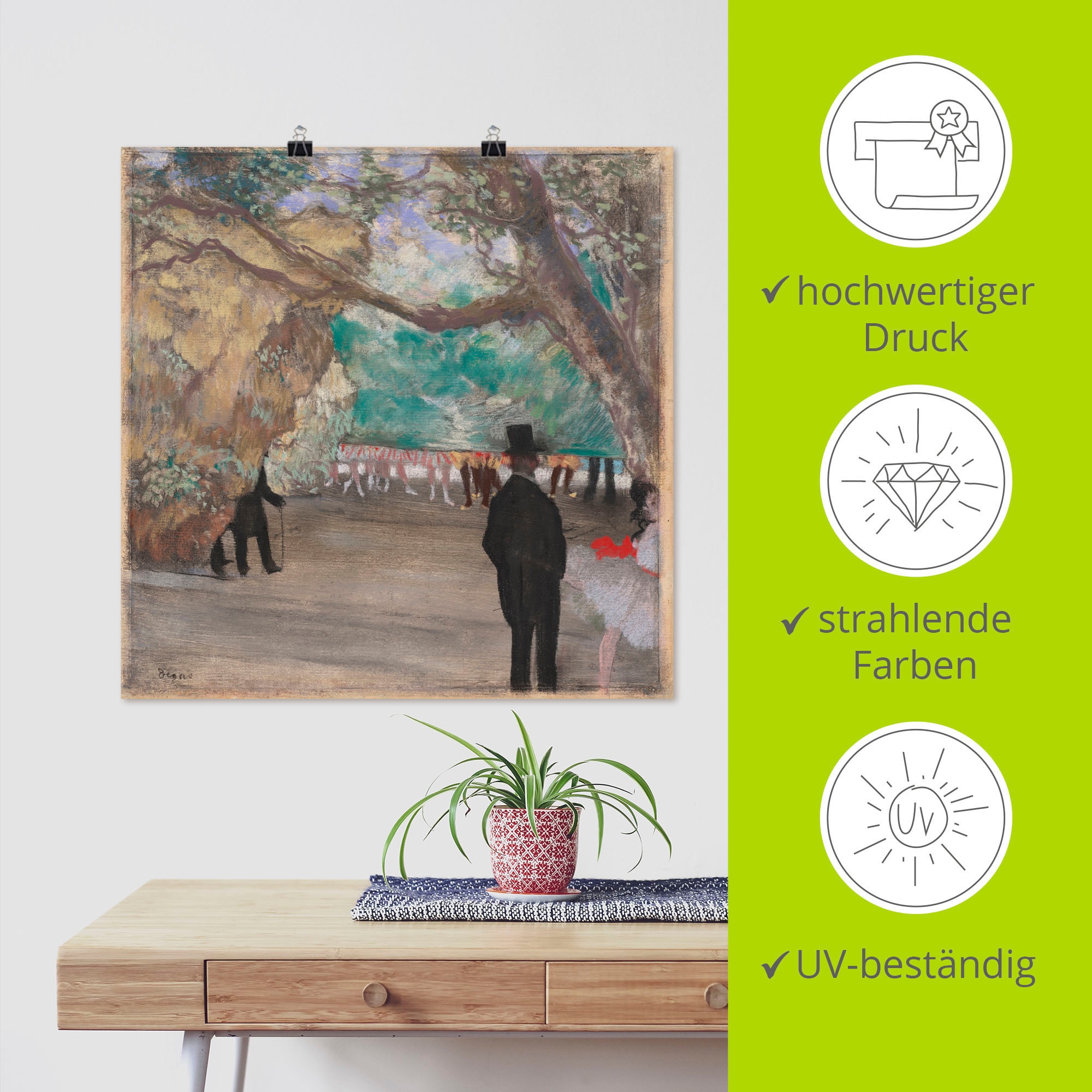 Artland Wandbild »Der Vorhang. Um 1880«, Tanz, (1 St.), als Alubild, Leinwandbild, Wandaufkleber oder Poster in versch. Größen