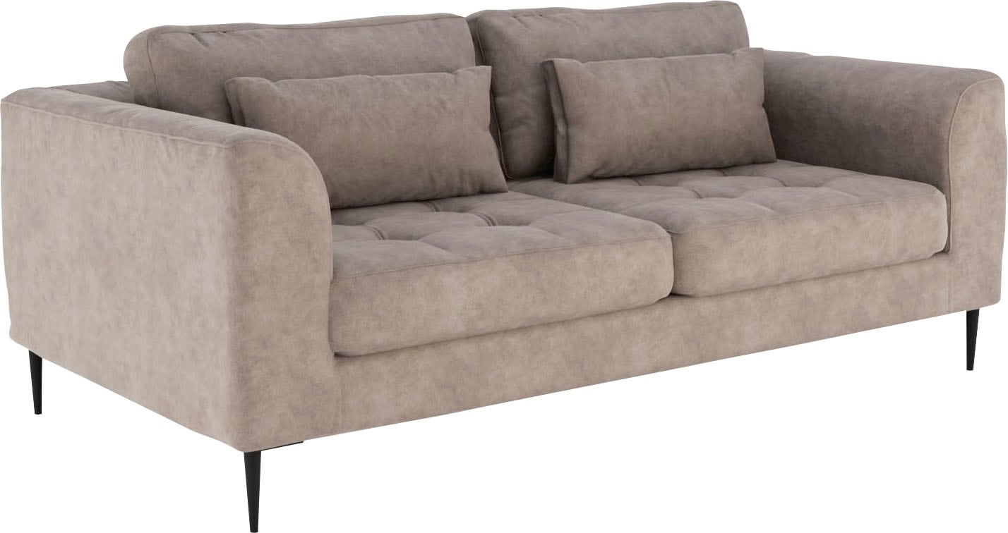 TRENDMANUFAKTUR 2-Sitzer »Luzi, gemütlich und bequem, tolle Detailverabeitung« wahlweise mit Schlaffunktion und Bettkasten, inklusive Nierenkissen