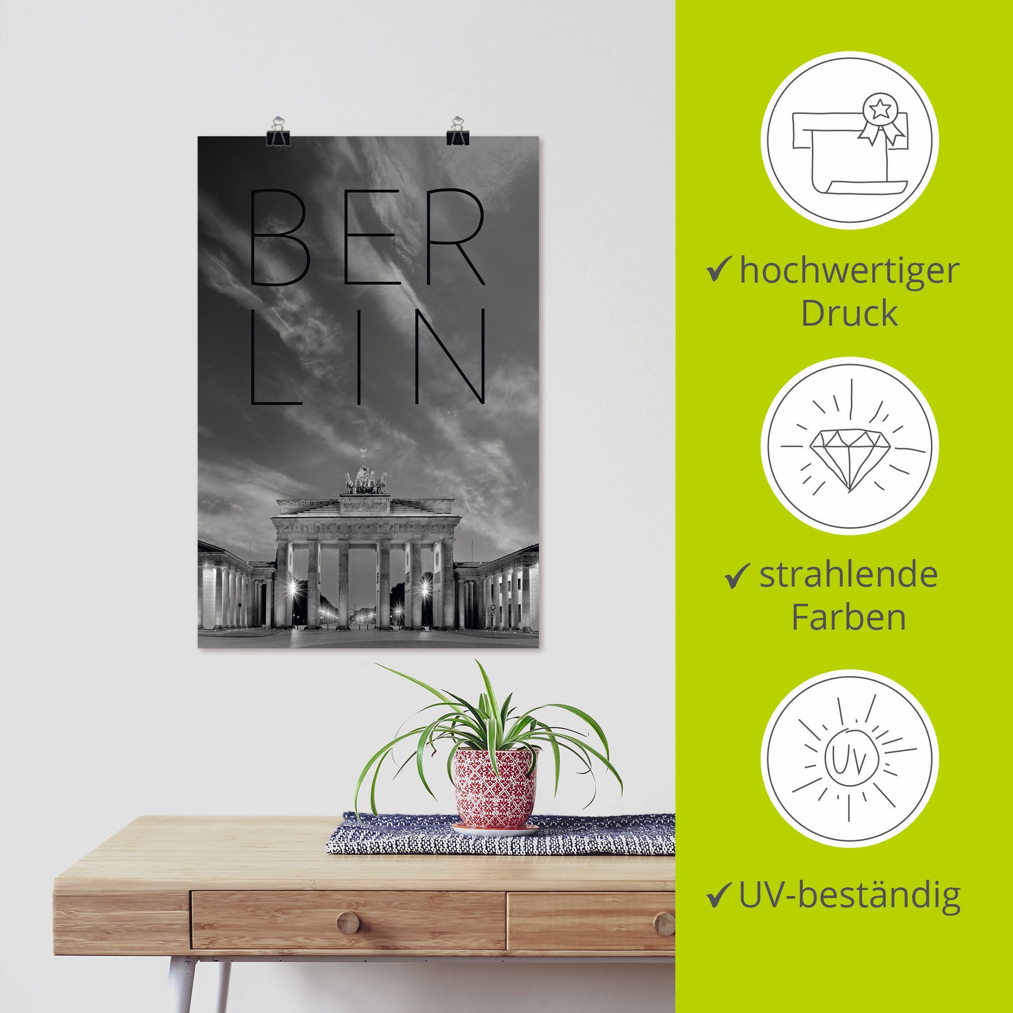 Artland Wandbild »Brandenburger (1 OTTO Berlin«, Tor bei kaufen in verschied. als Berlin, Wandaufkleber Größen St.), Poster, in