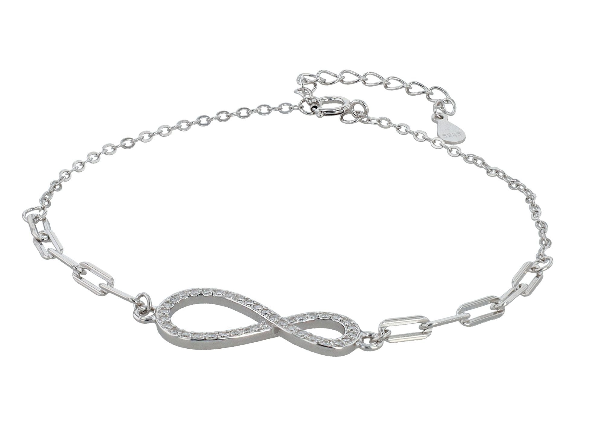 Adelia´s Armband »Damen Armband ¿ Unendlichkeitszeichen aus 925 Silber mit Zirkonia 17+3 cm«