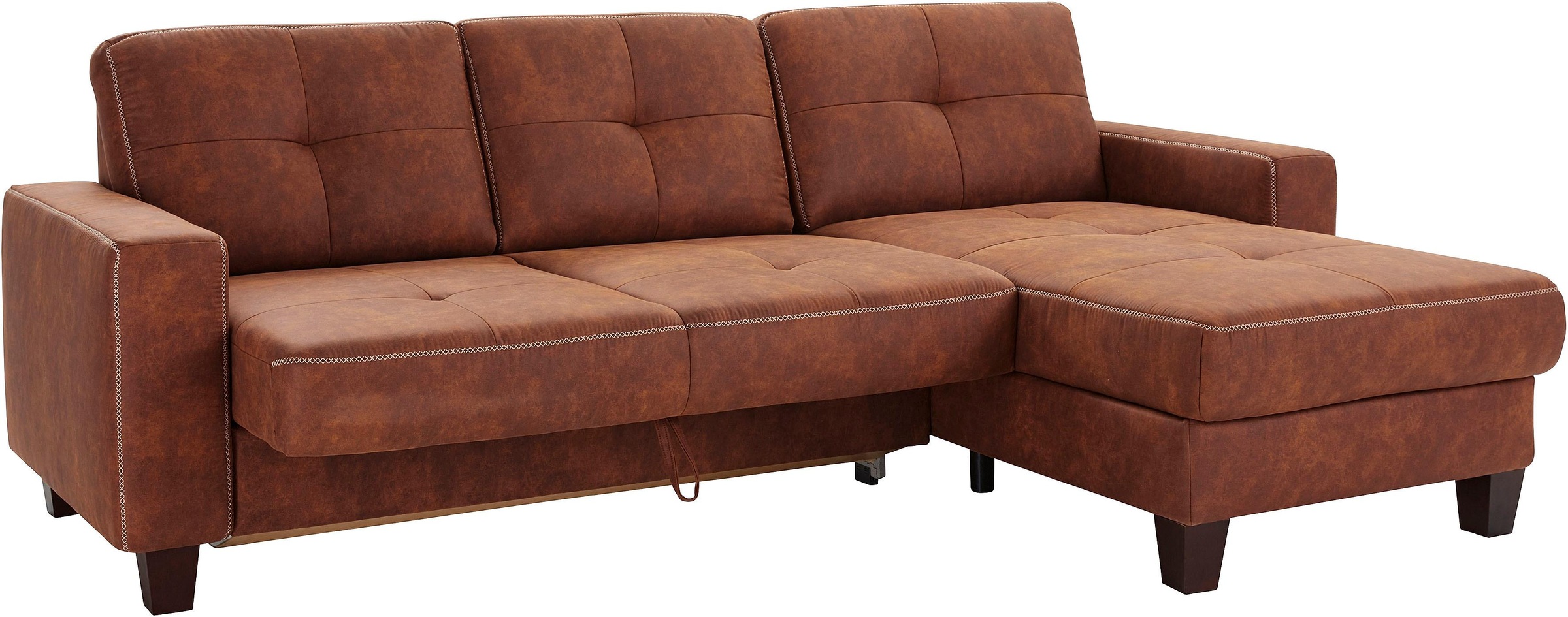 Places of Style Ecksofa »Varese L-Form«, wahlweise mit Bettfunktion und Vorziehfunktion